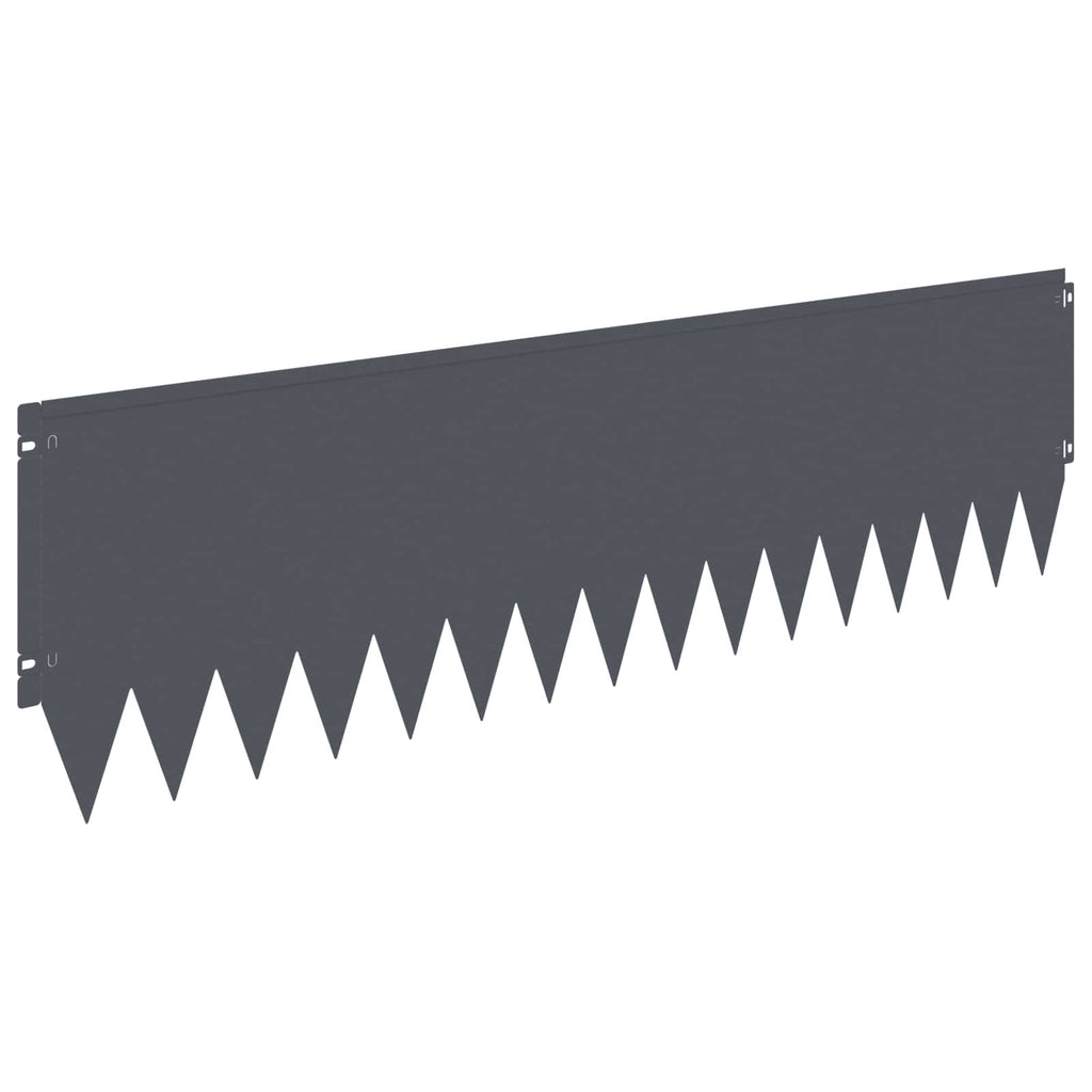 vidaXL Krawężnik do trawnika 10 pcs 103 x 30 cm Stal antracytowy