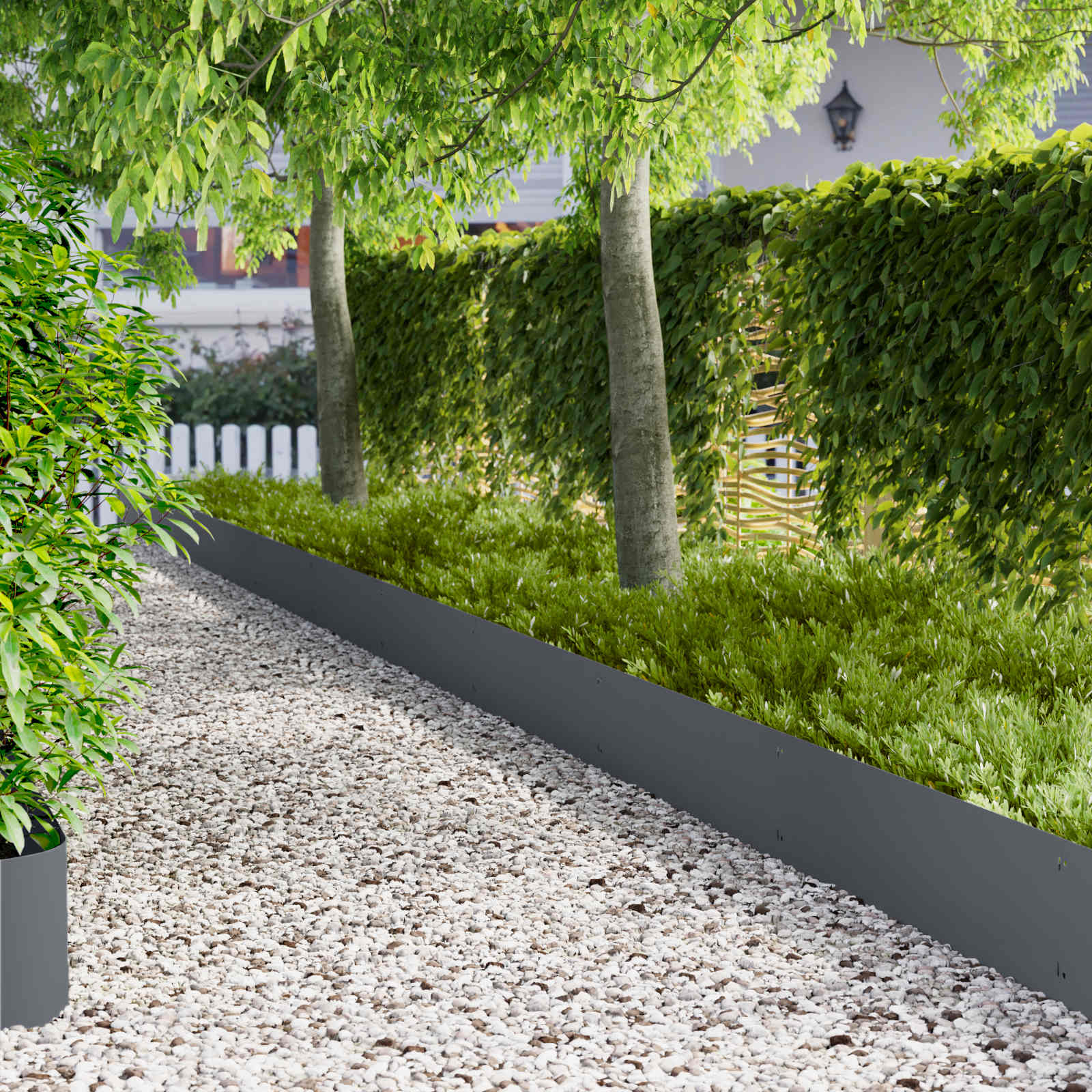 vidaXL Krawężnik do trawnika 20 szt. 103 x 30 cm Stal antracytowy