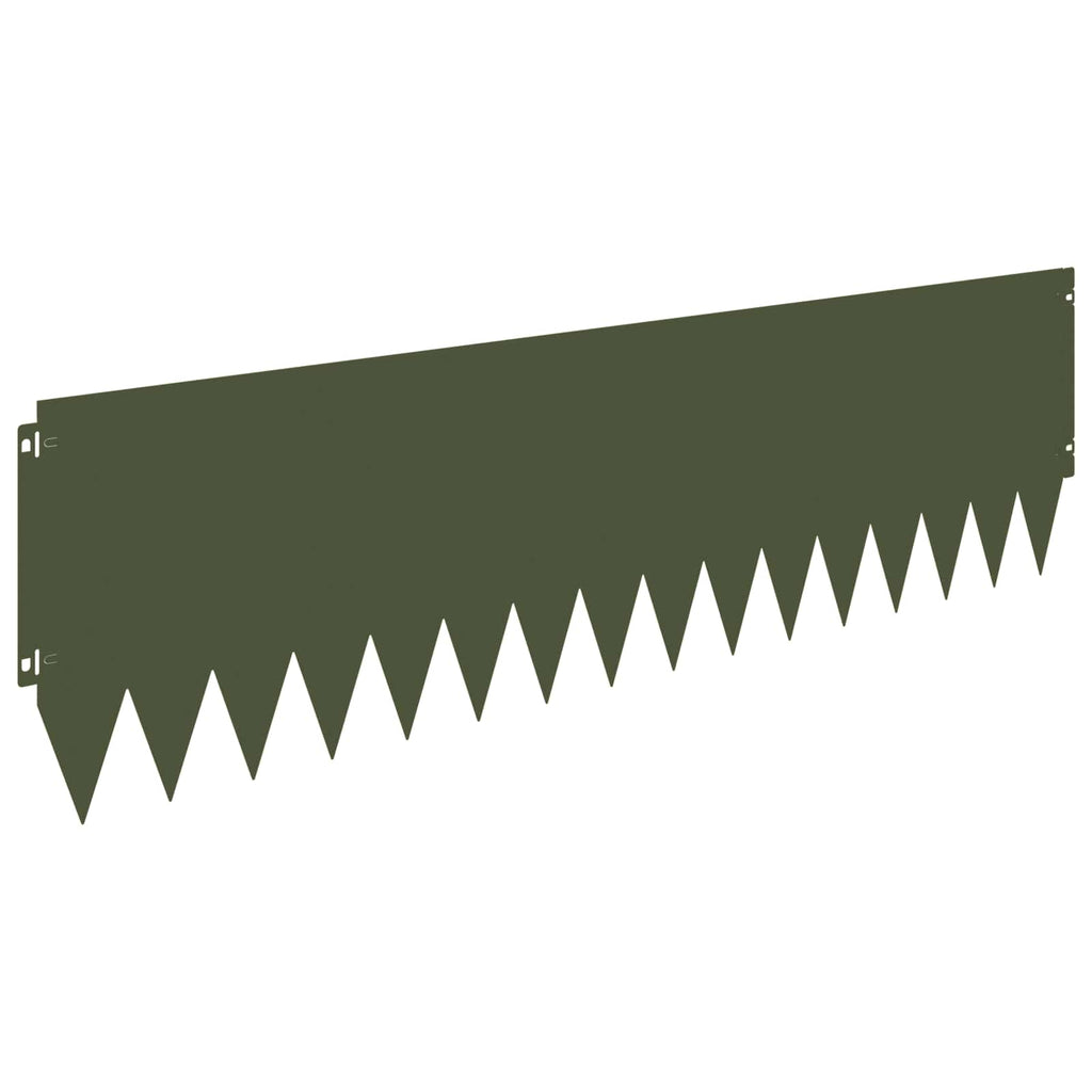 vidaXL Krawężnik do trawnika 10 pcs 103 x 30 cm Stal Oliwkowy zielony