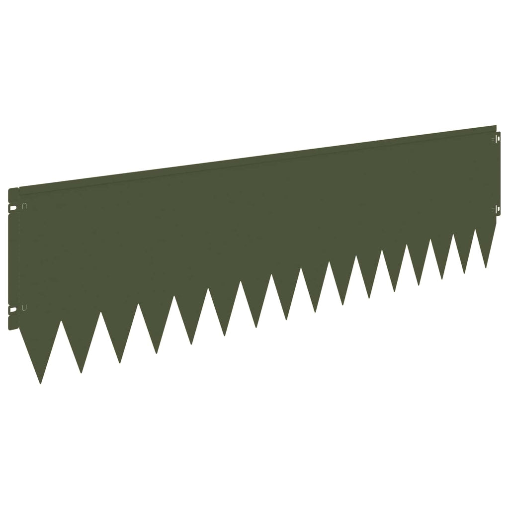 vidaXL Krawężnik do trawnika 10 pcs 103 x 30 cm Stal Oliwkowy zielony