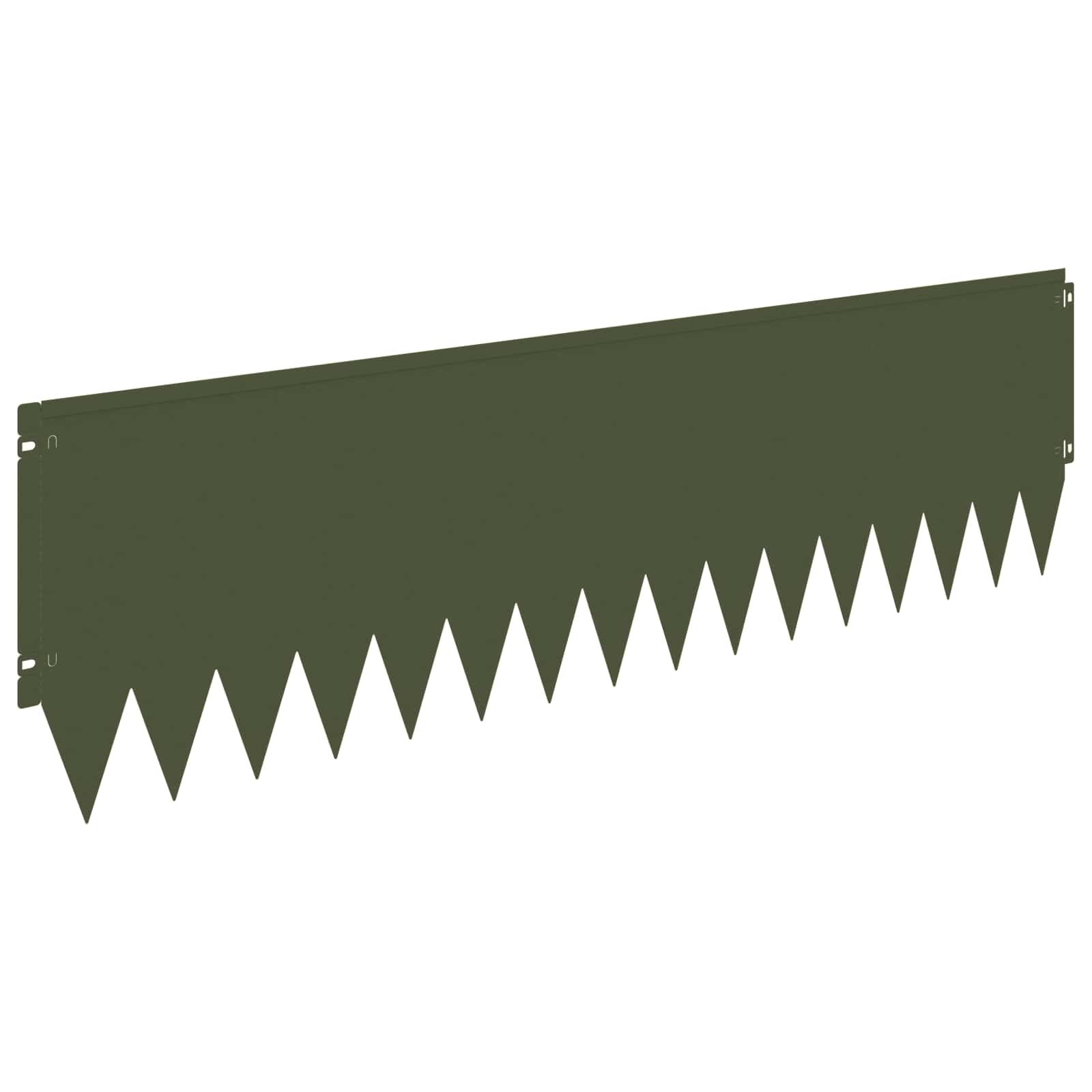 vidaXL Krawężnik do trawnika 10 pcs 103 x 30 cm Stal Oliwkowy zielony