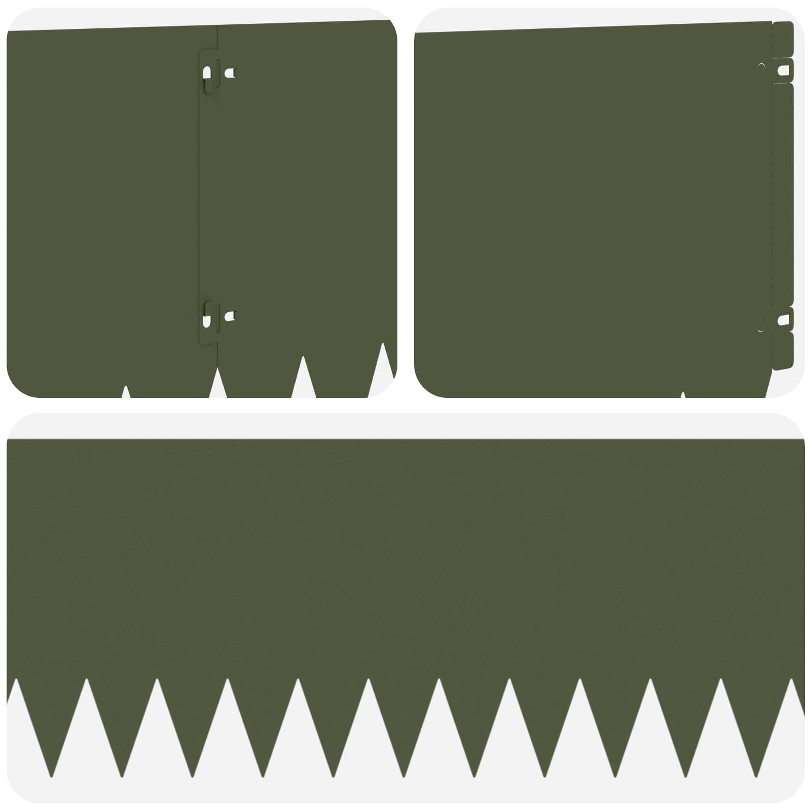 vidaXL Krawężnik do trawnika 20 pcs 103 x 30 cm Stal Oliwkowy zielony