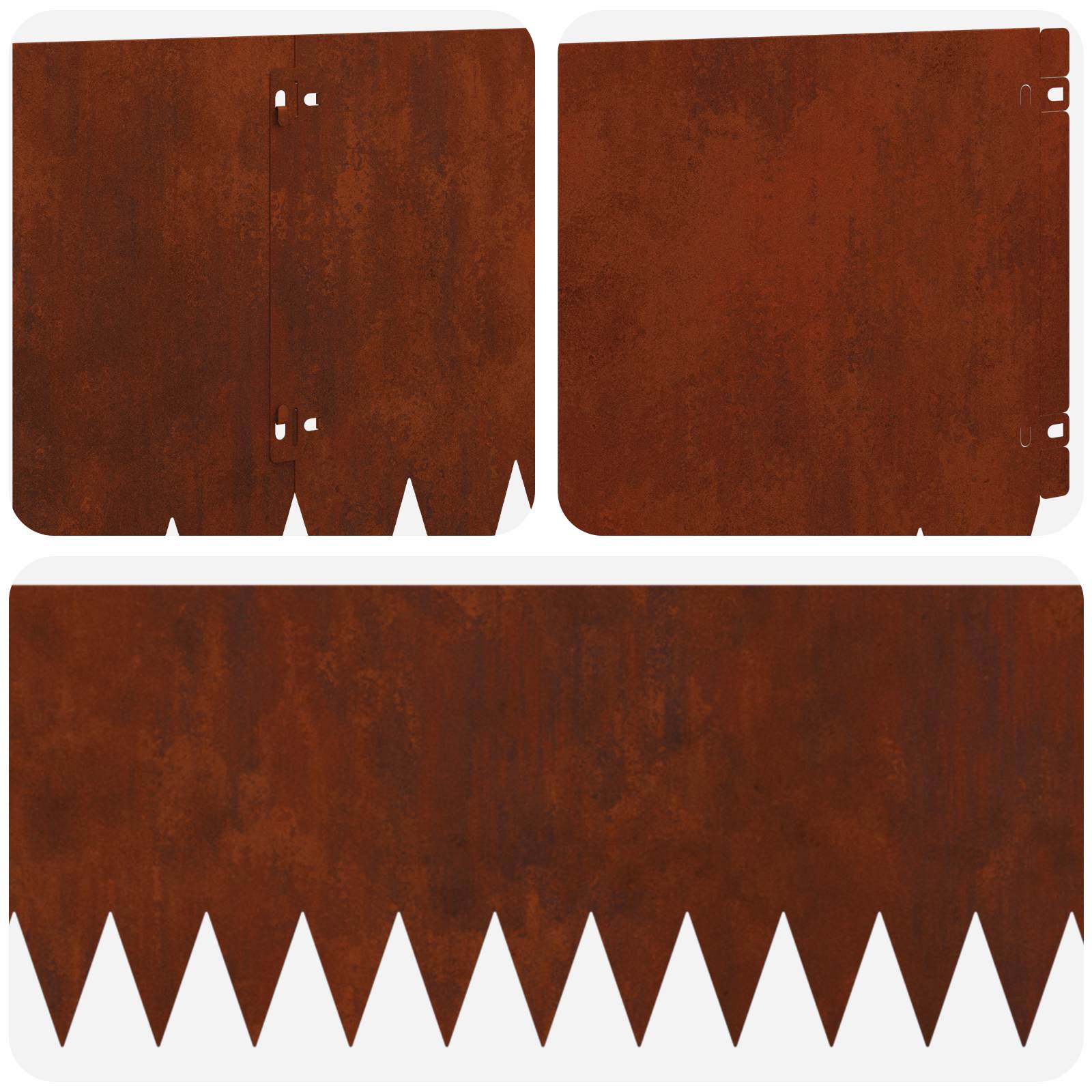 vidaXL Krawężnik do trawnika 10 pcs 103 x 30 cm Stal Rdzawy