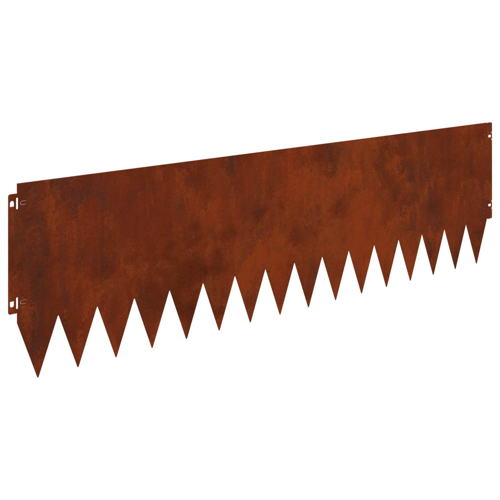 vidaXL Krawężnik do trawnika 10 pcs 103 x 30 cm Stal Rdzawy