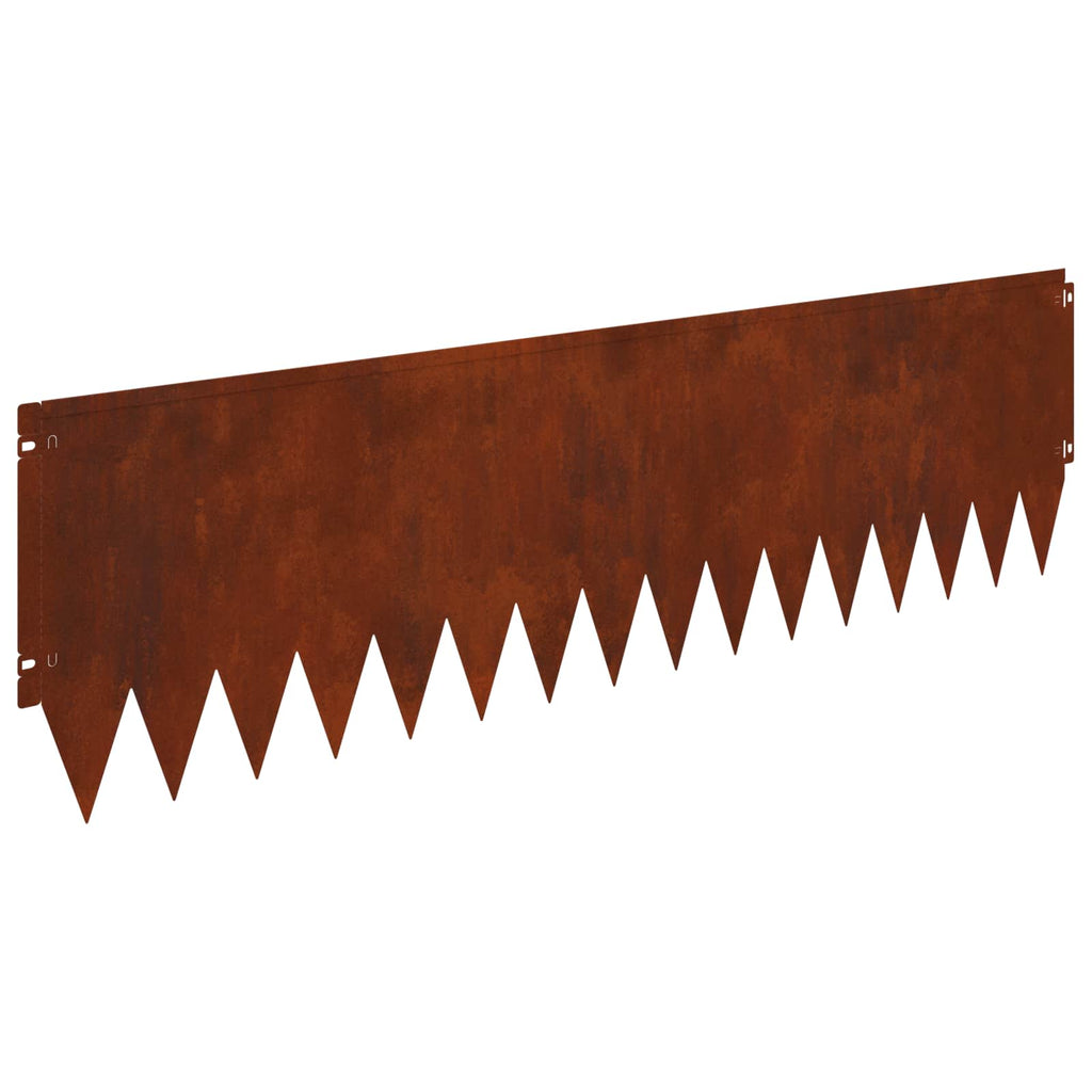 vidaXL Krawężnik do trawnika 10 pcs 103 x 30 cm Stal Rdzawy