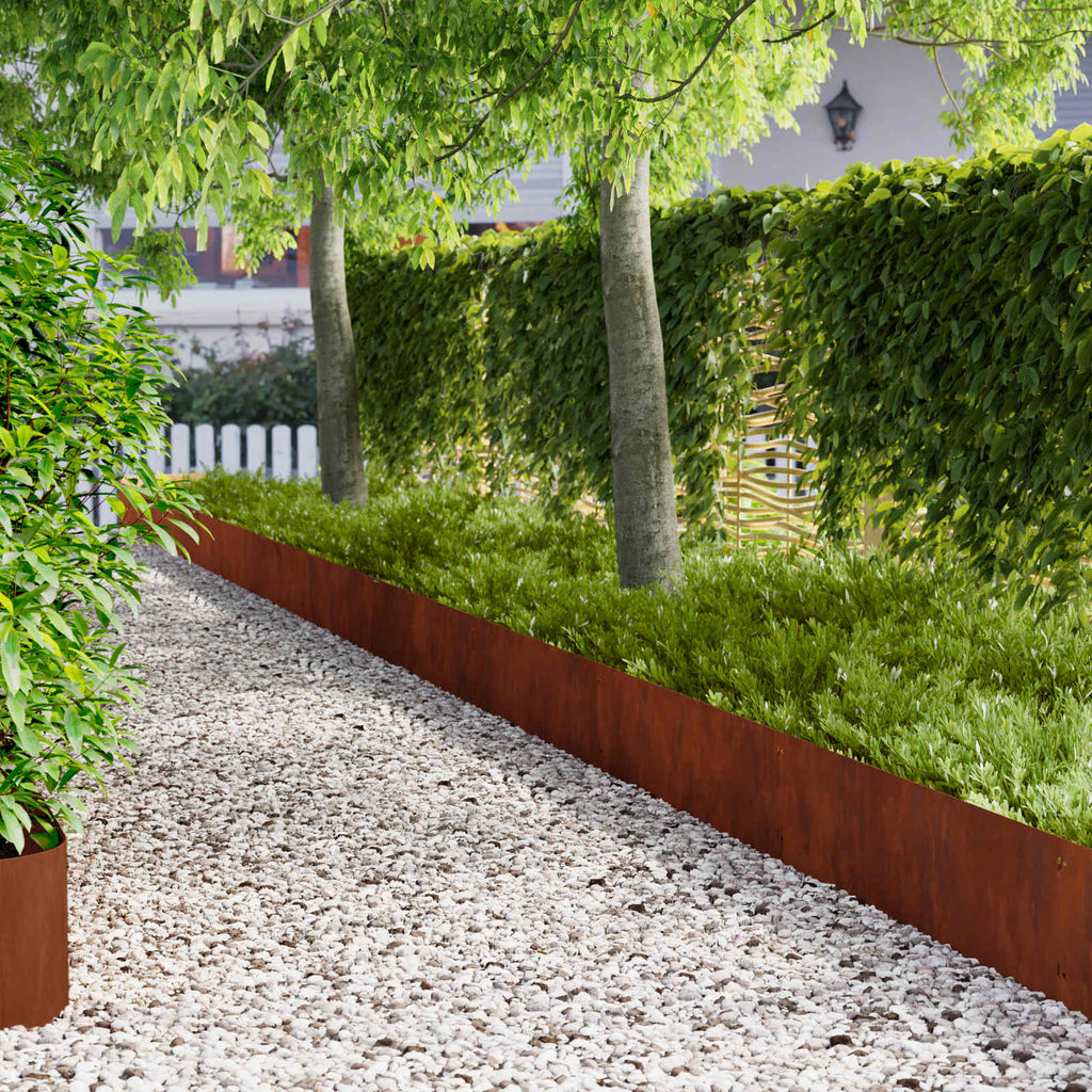vidaXL Krawężnik do trawnika 20 pcs 103 x 30 cm Stal Rdzawy