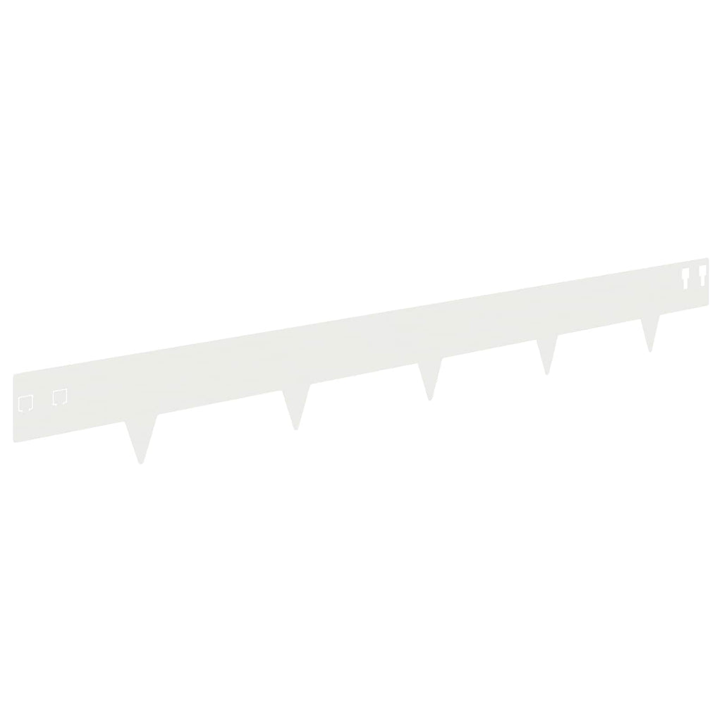 vidaXL Krawężnik do trawnika 10 pcs 100 x 12 cm Stal Biały