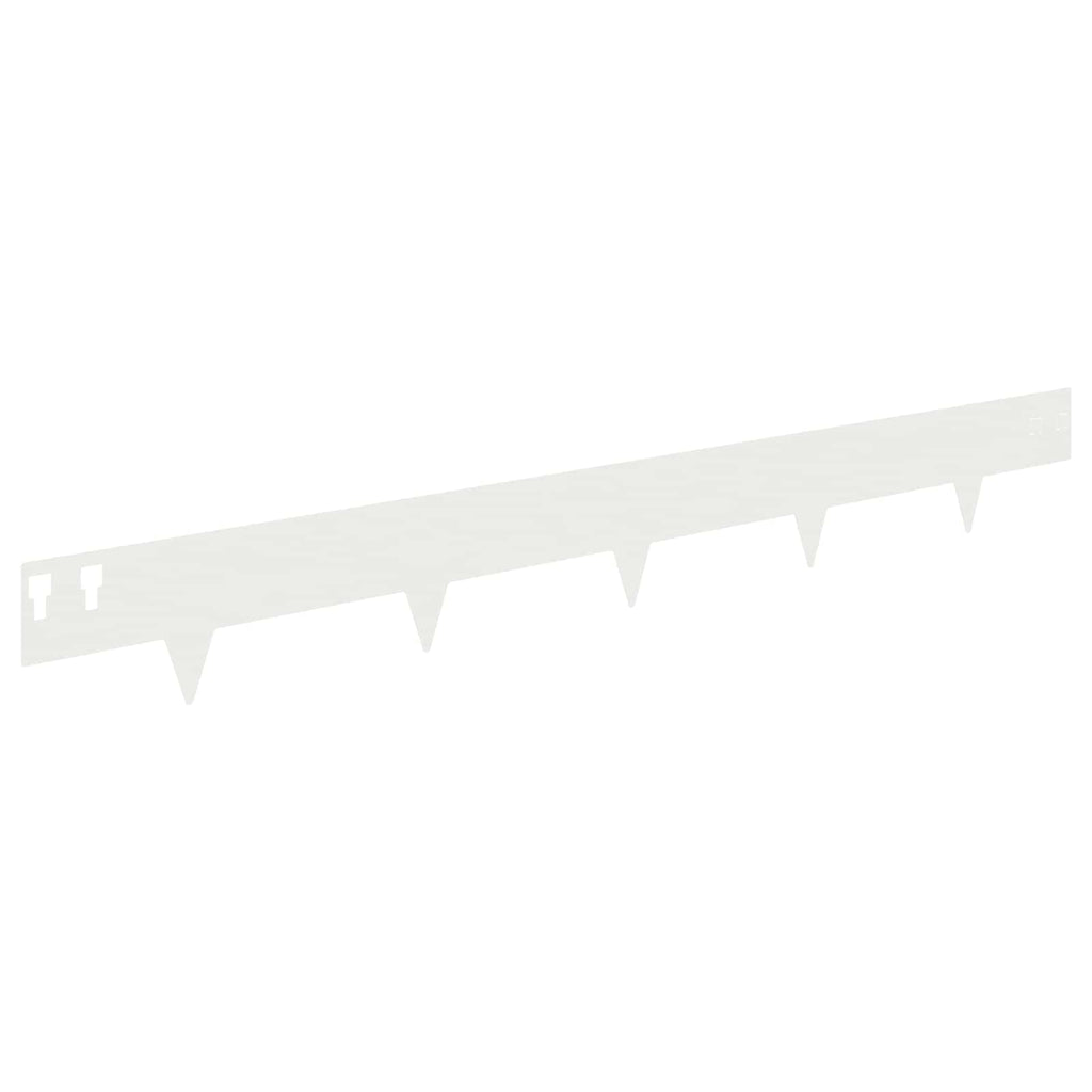 vidaXL Krawężnik do trawnika 10 pcs 100 x 12 cm Stal Biały