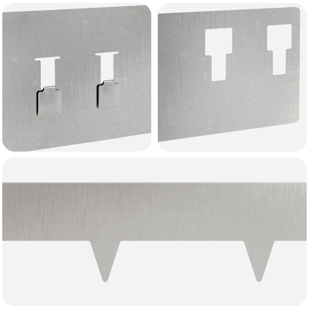 vidaXL Krawężnik do trawnika 10 pcs 100 x 12 cm Stal srebrny