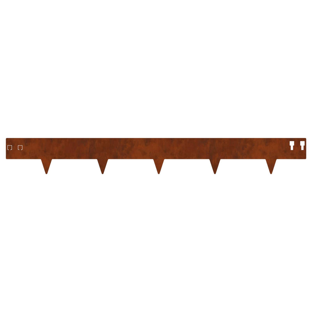 vidaXL Krawężnik do trawnika 50 pcs 100 x 12 cm Stal Rdzawy