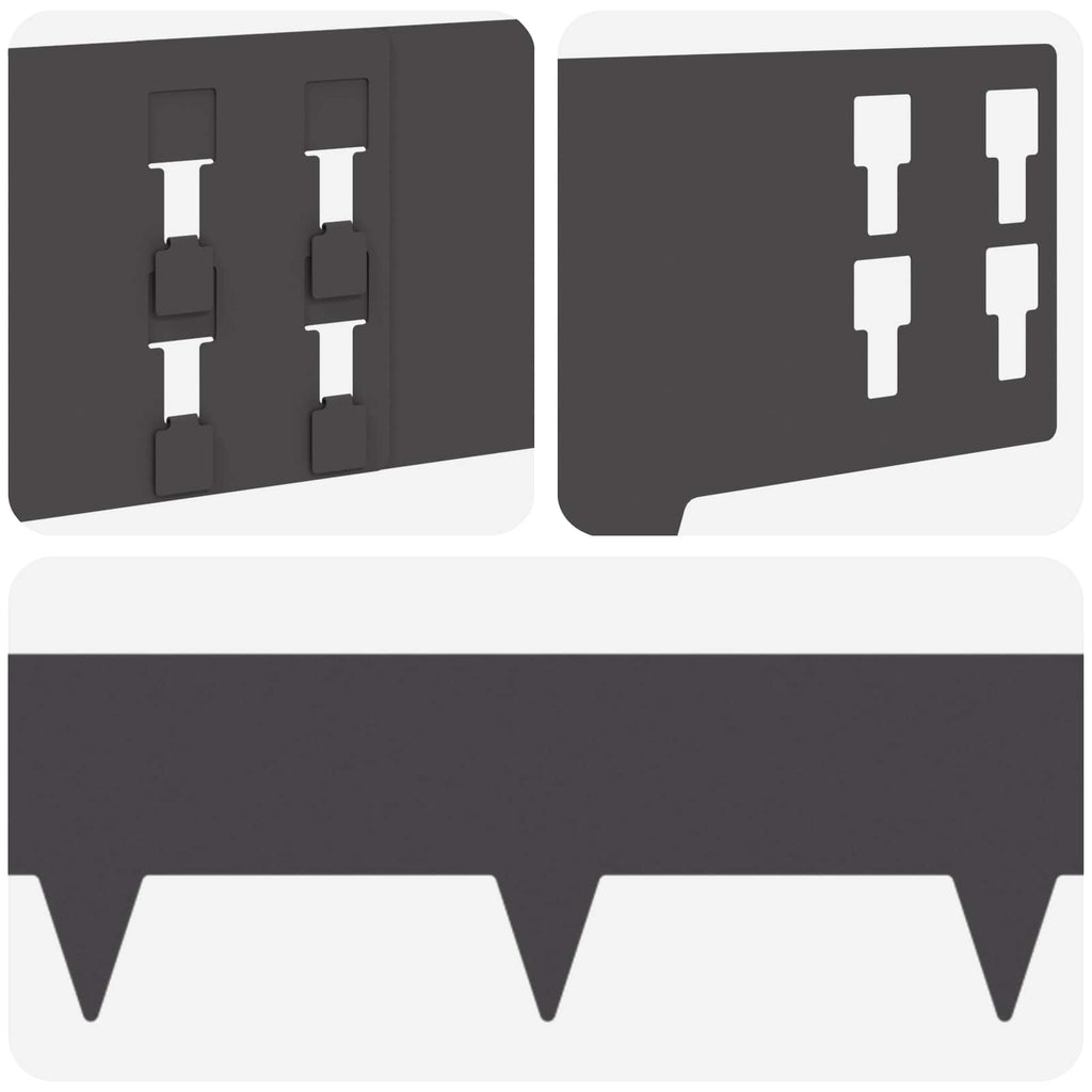 vidaXL Krawężnik do trawnika 10 pcs 100 x 15 cm Stal Czarny