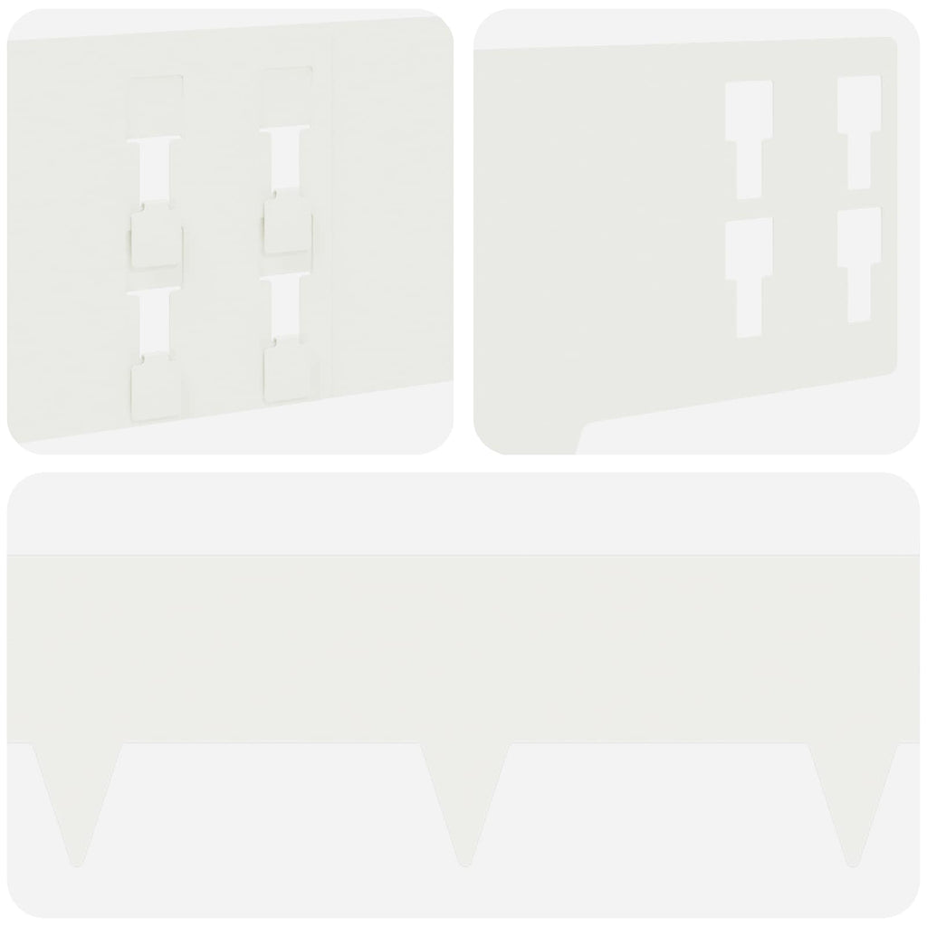 vidaXL Krawężnik do trawnika 20 pcs 100 x 15 cm Stal Biały