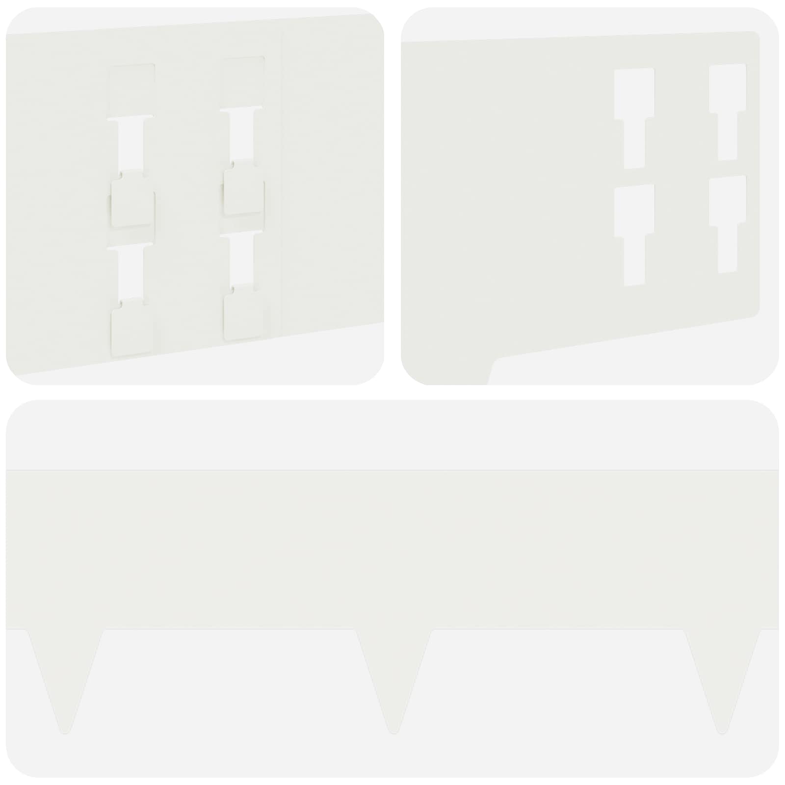 vidaXL Krawężnik do trawnika 50 pcs 100 x 15 cm Stal Biały