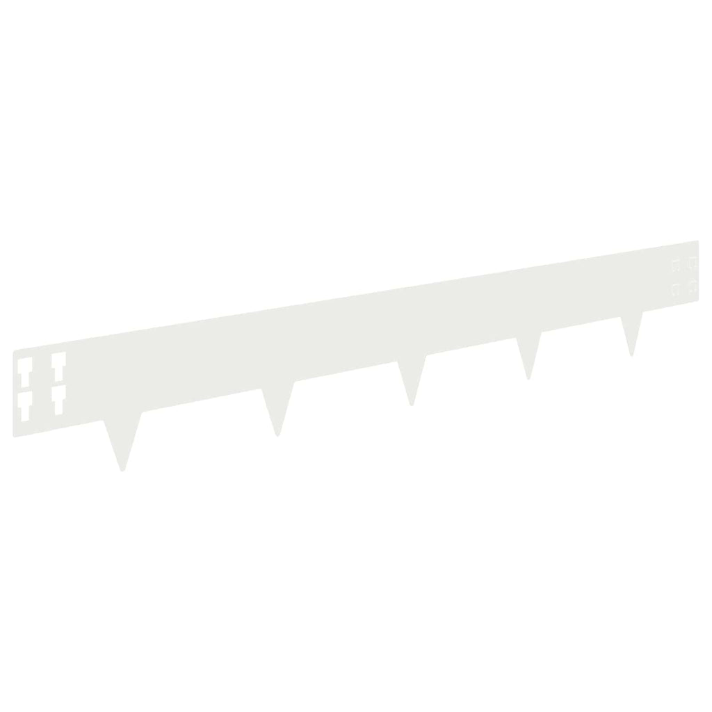 vidaXL Krawężnik do trawnika 50 pcs 100 x 15 cm Stal Biały