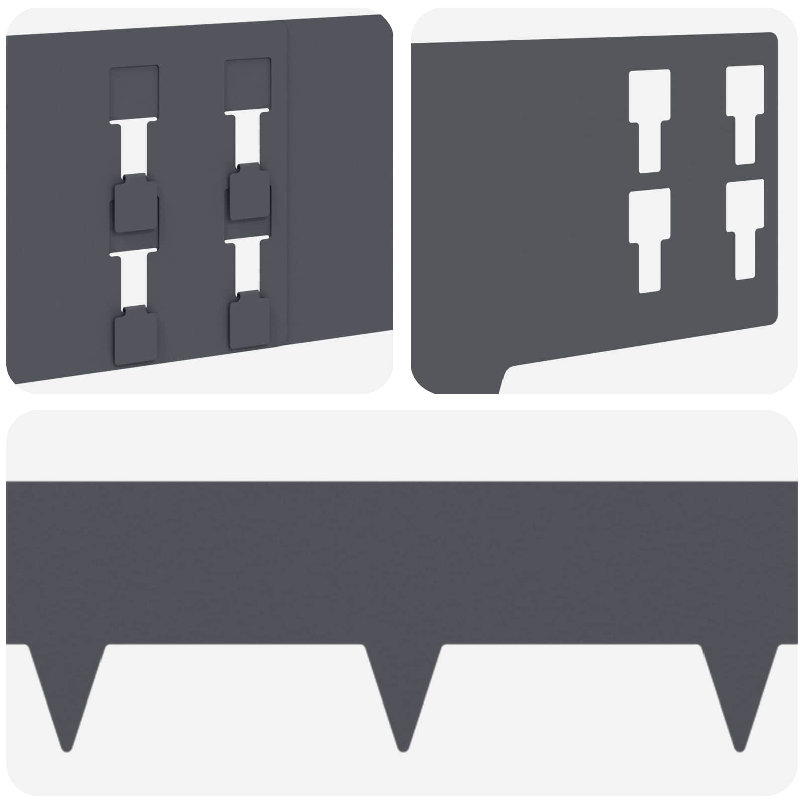 vidaXL Krawężnik do trawnika 20 pcs 100 x 15 cm Stal antracytowy