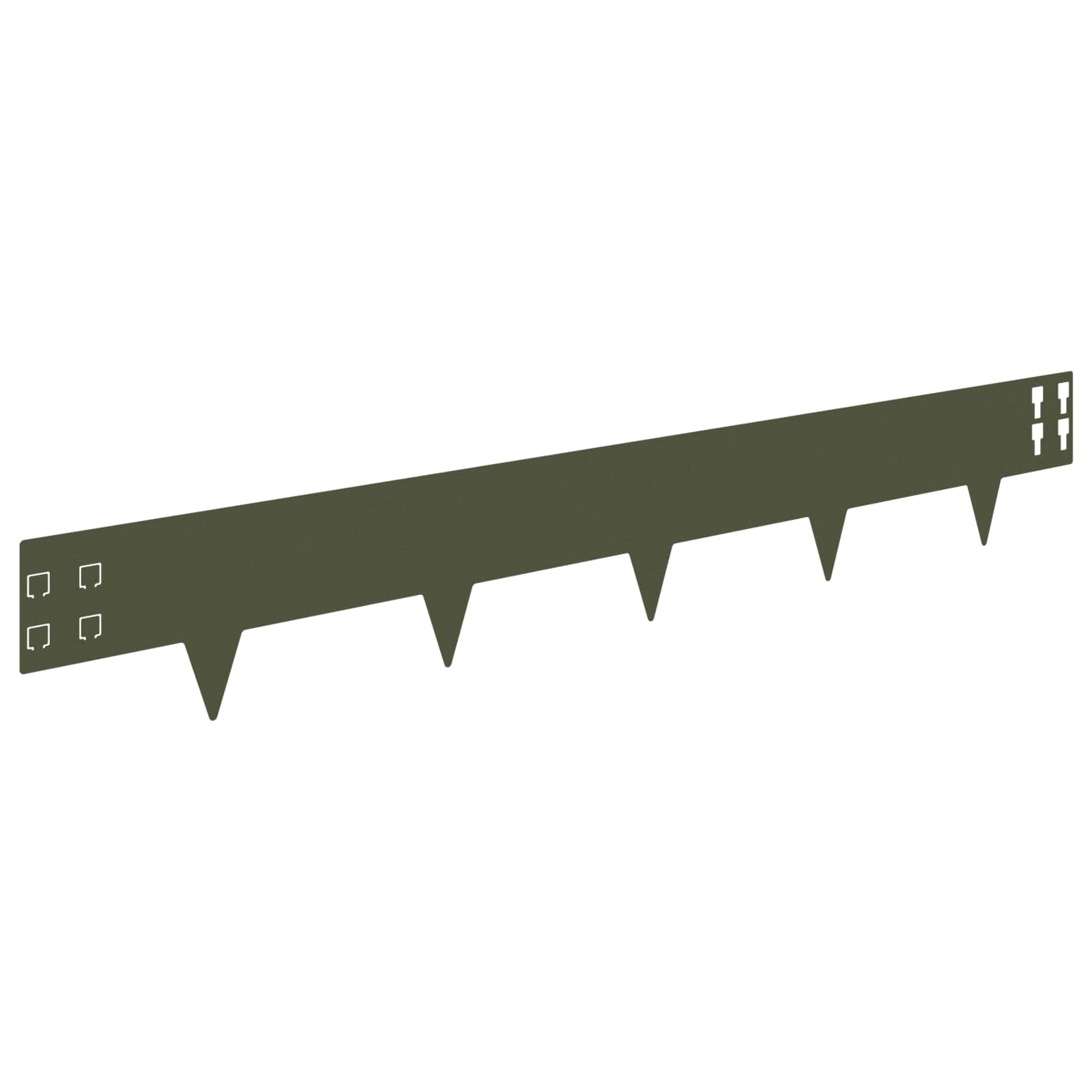 vidaXL Krawężnik do trawnika 20 pcs 100 x 15 cm Stal Oliwkowy zielony