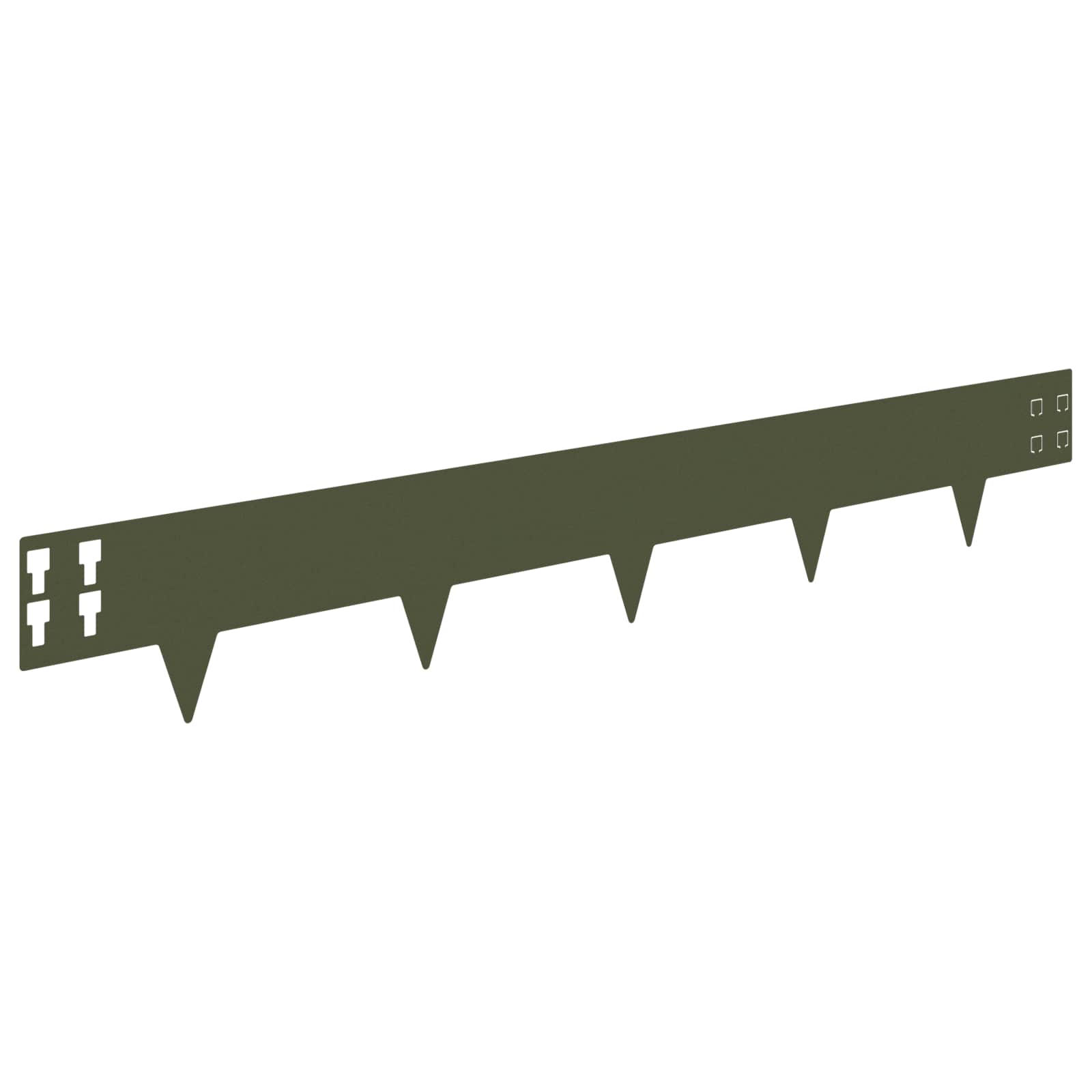 vidaXL Krawężnik do trawnika 30 pcs 100 x 15 cm Stal Oliwkowy zielony