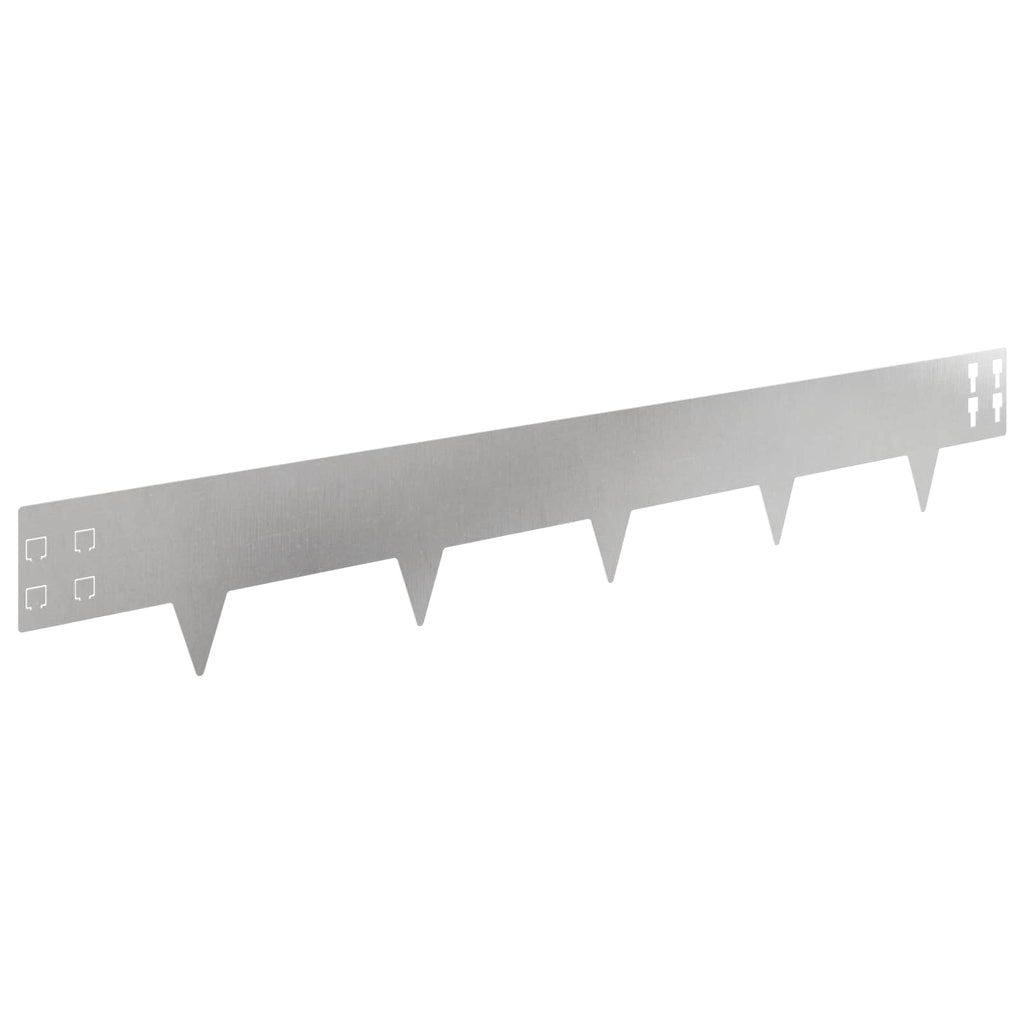 vidaXL Krawężnik do trawnika 50 pcs 100 x 15 cm Stal srebrny