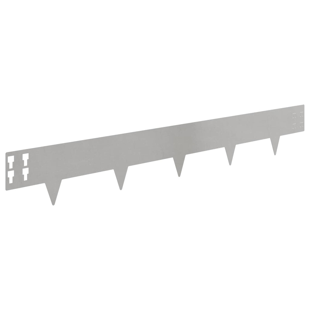 vidaXL Krawężnik do trawnika 50 pcs 100 x 15 cm Stal srebrny