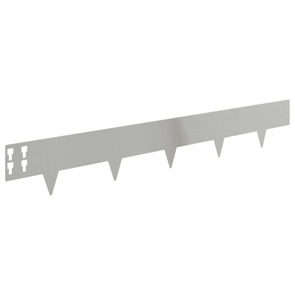 vidaXL Krawężnik do trawnika 50 pcs 100 x 15 cm Stal srebrny