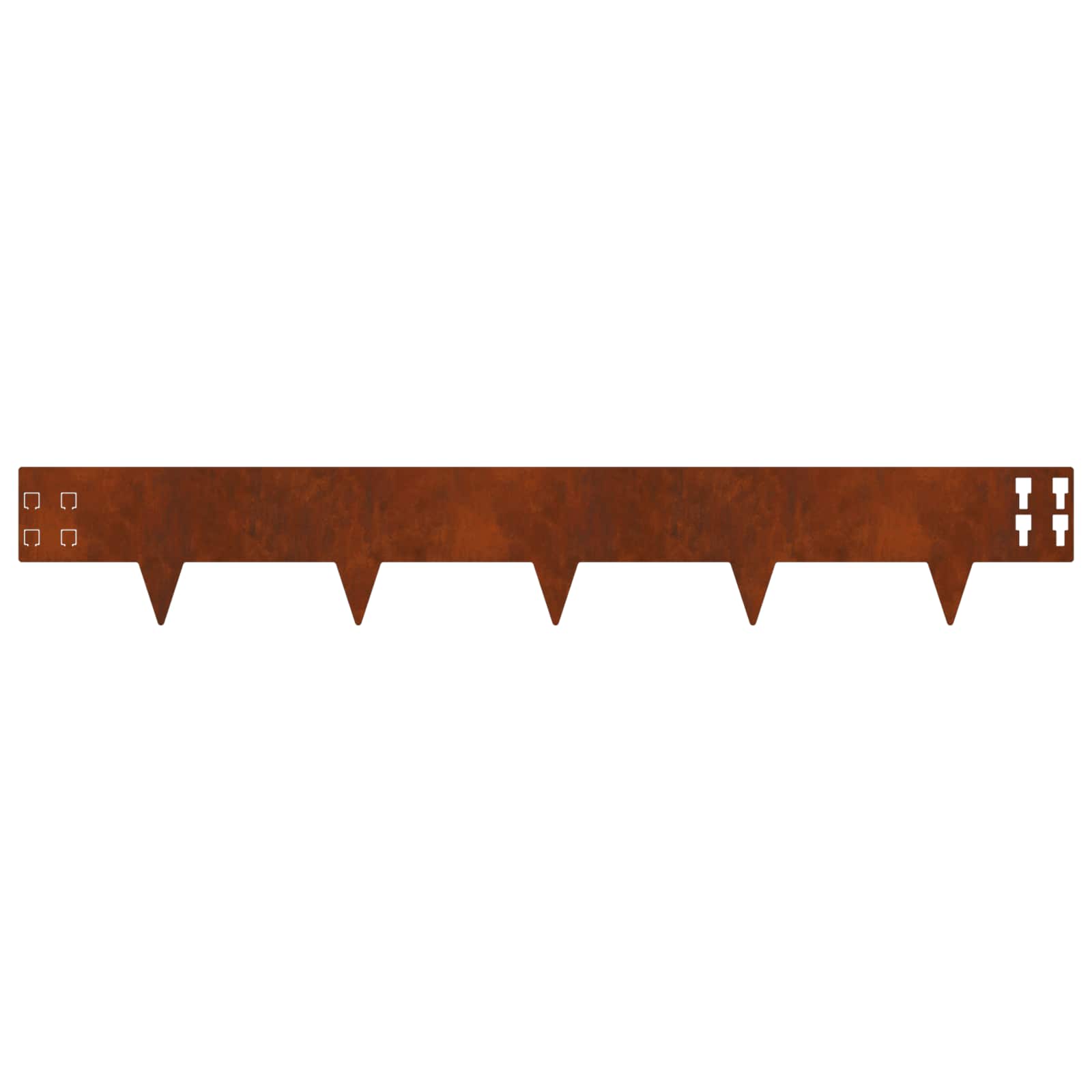 vidaXL Krawężnik do trawnika 20 pcs 100 x 15 cm Stal Rdzawy