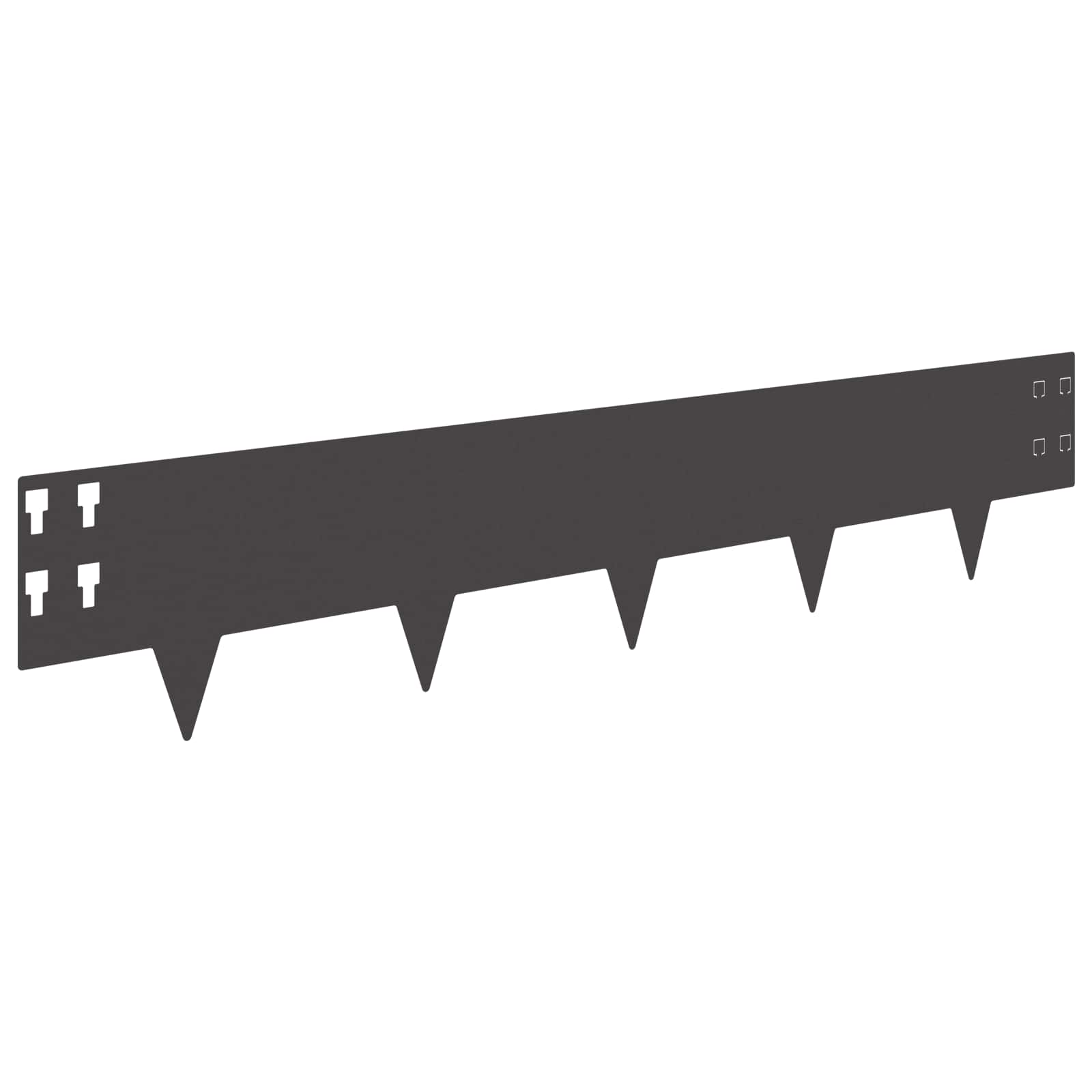 vidaXL Krawężnik do trawnika 10 pcs 100 x 20 cm Stal Czarny