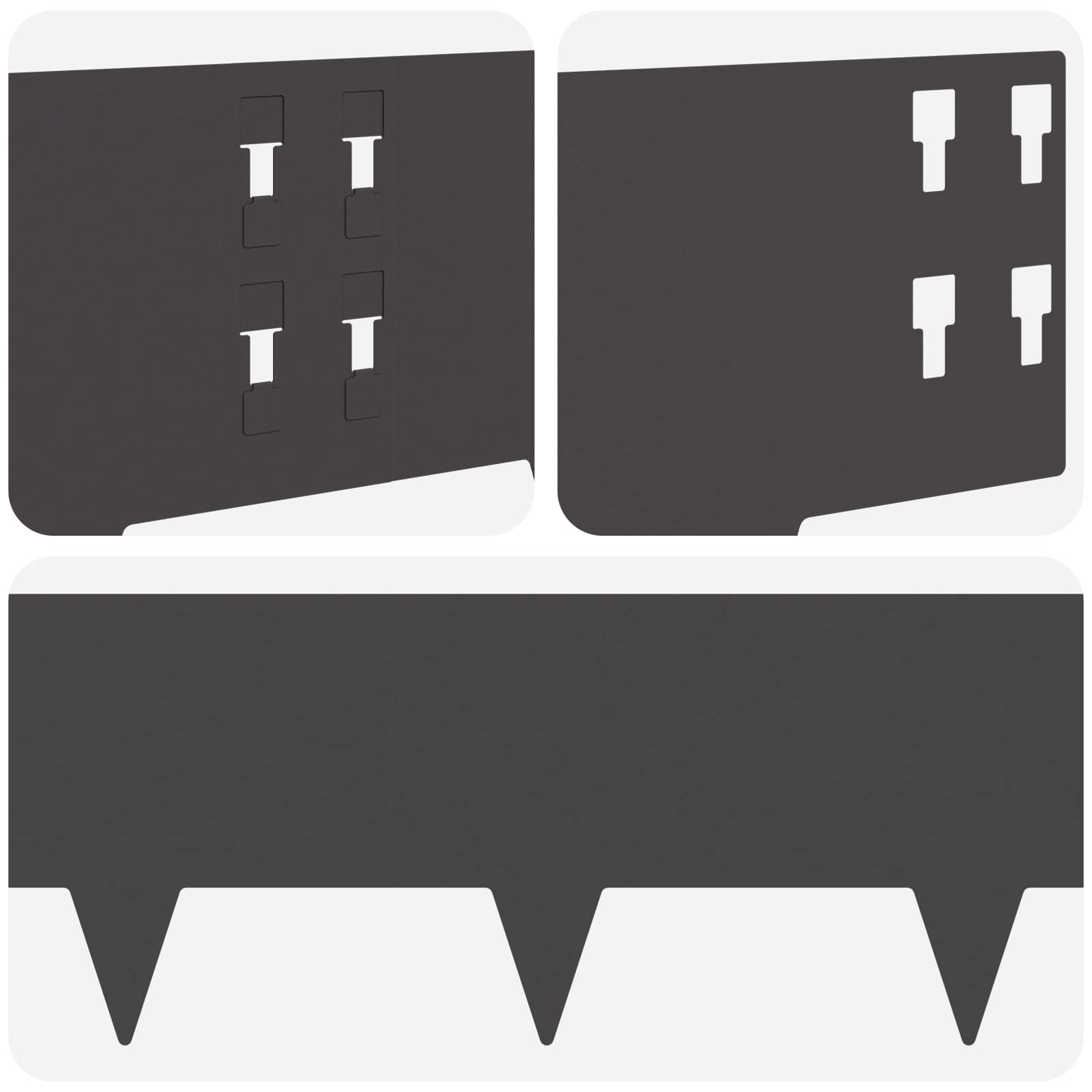 vidaXL Krawężnik do trawnika 20 pcs 100 x 20 cm Stal Czarny