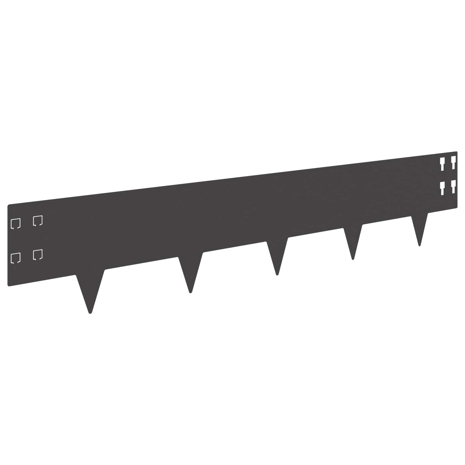 vidaXL Krawężnik do trawnika 20 pcs 100 x 20 cm Stal Czarny