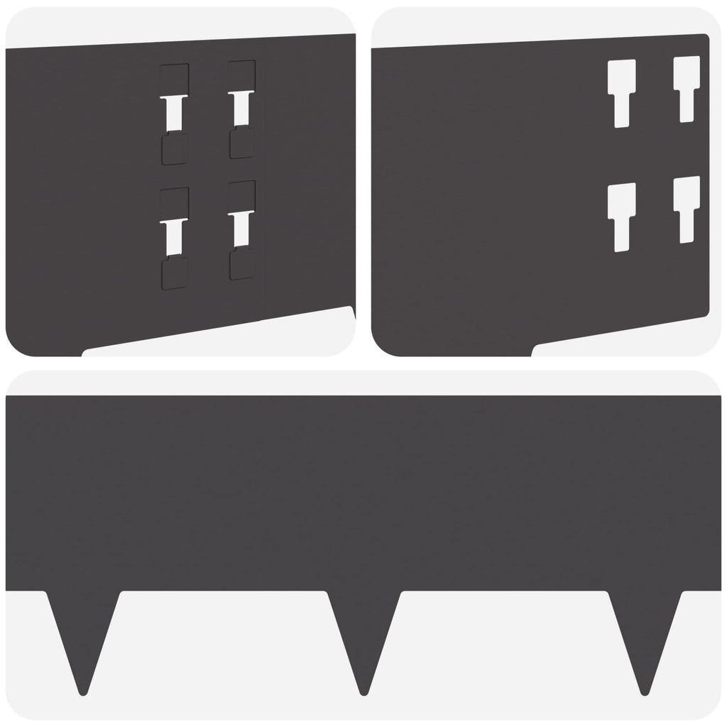 vidaXL Krawężnik do trawnika 30 pcs 100 x 20 cm Stal Czarny