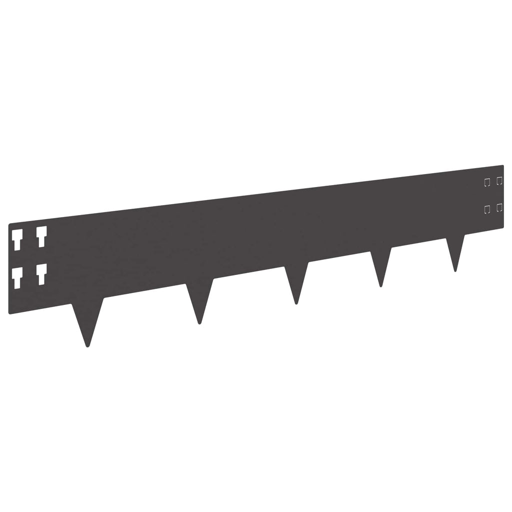 vidaXL Krawężnik do trawnika 30 pcs 100 x 20 cm Stal Czarny