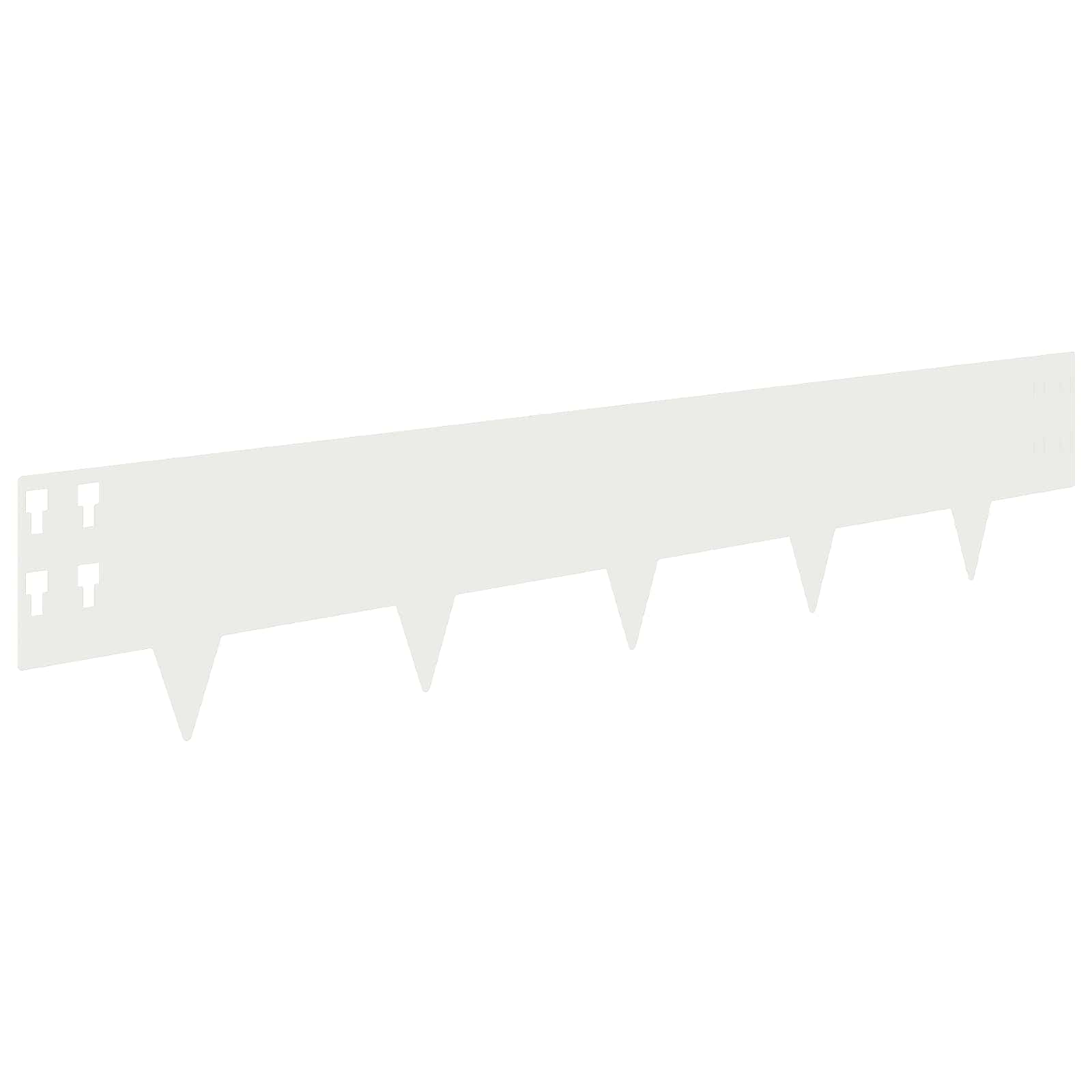 vidaXL Krawężnik do trawnika 10 pcs 100 x 20 cm Stal Biały