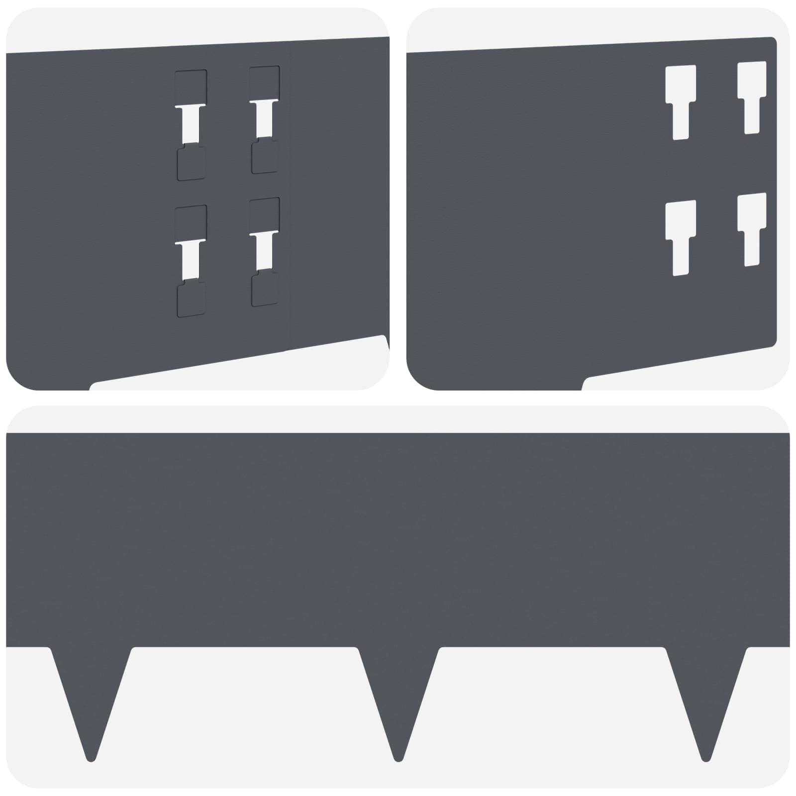 vidaXL Krawężnik do trawnika 20 pcs 100 x 20 cm Stal antracytowy