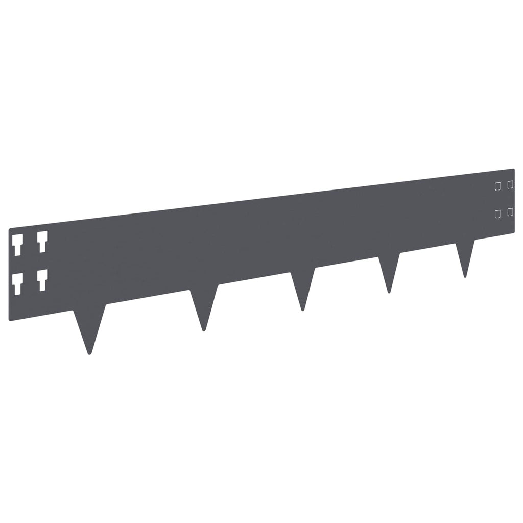 vidaXL Krawężnik do trawnika 20 pcs 100 x 20 cm Stal antracytowy
