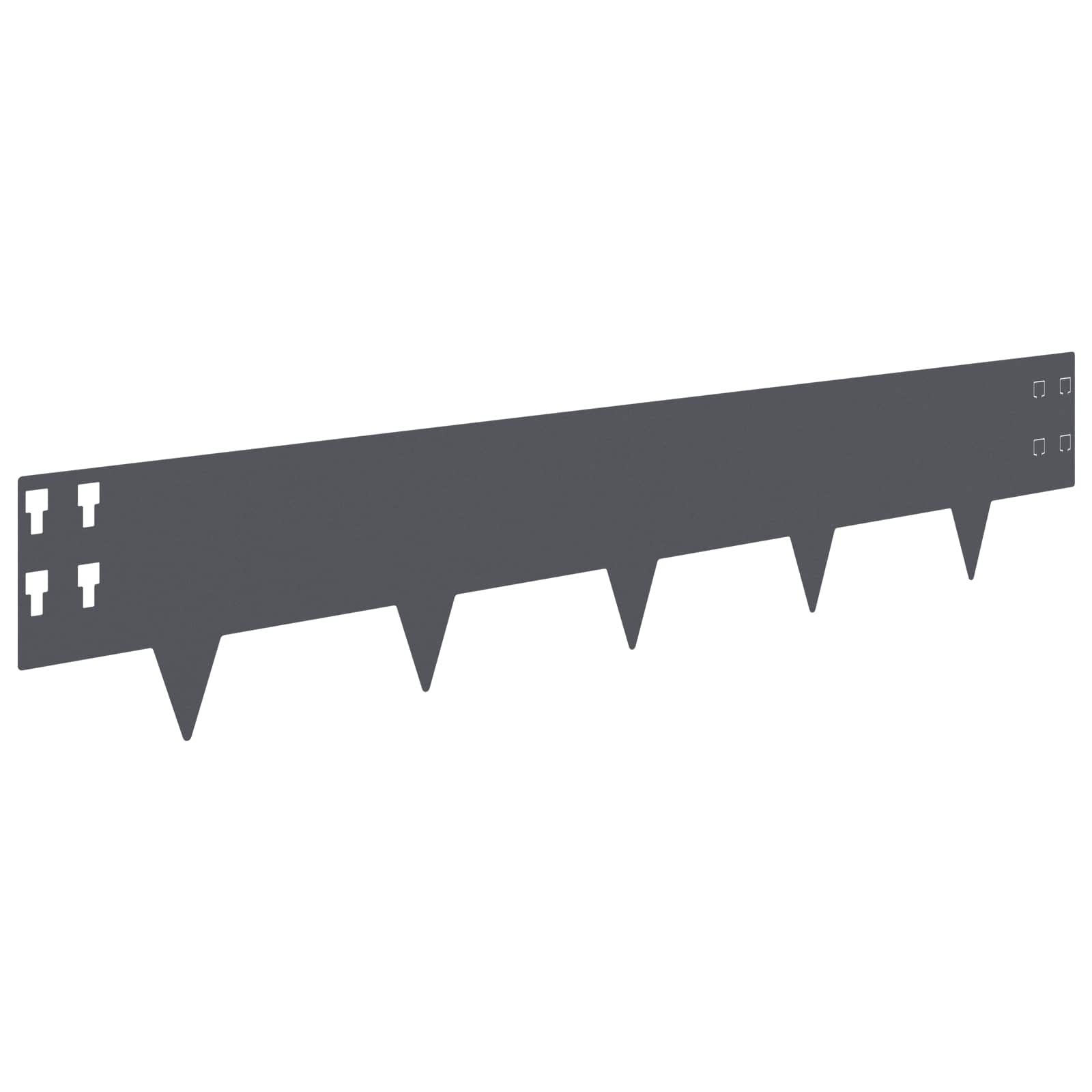 vidaXL Krawężnik do trawnika 20 pcs 100 x 20 cm Stal antracytowy
