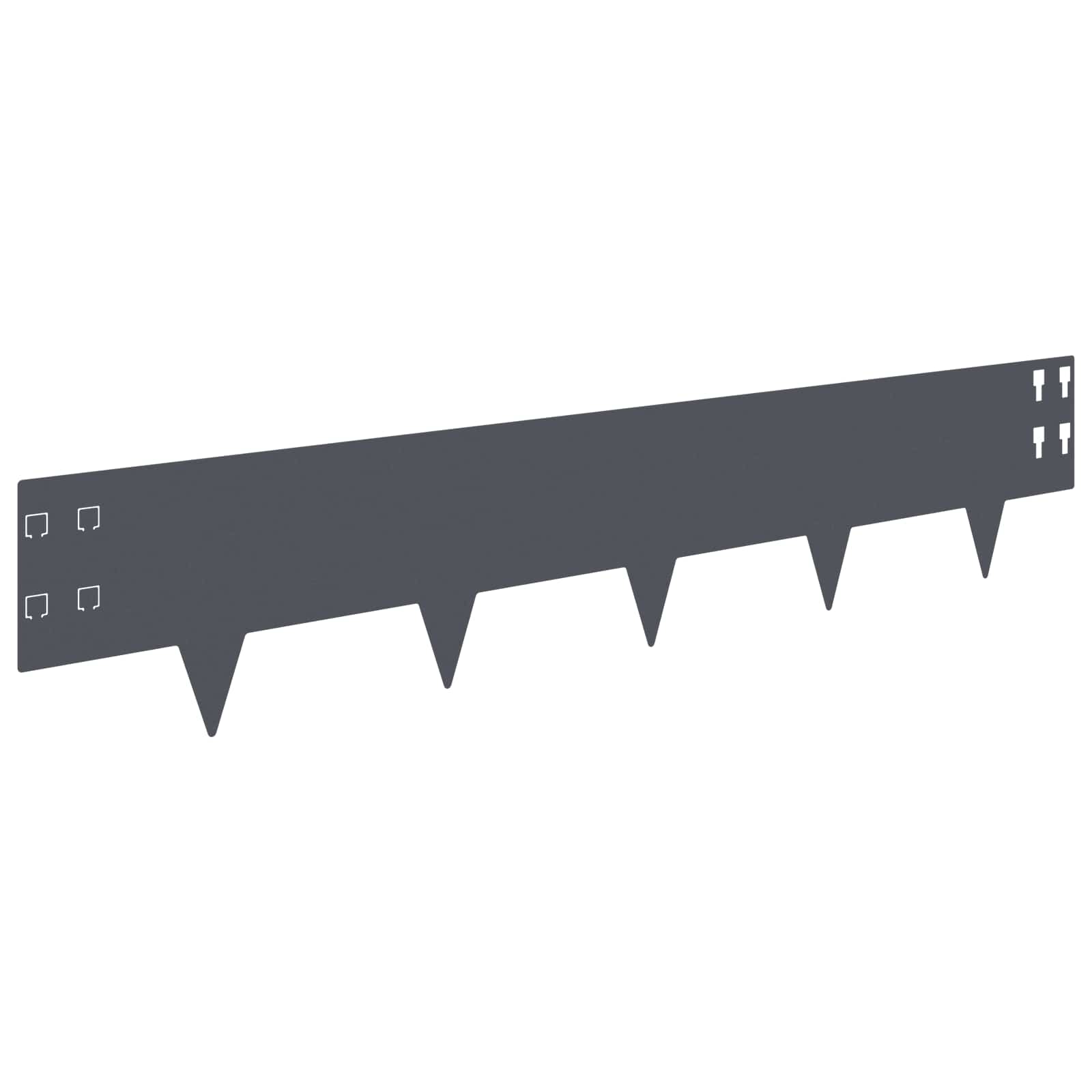 vidaXL Krawężnik do trawnika 30 pcs 100 x 20 cm Stal antracytowy