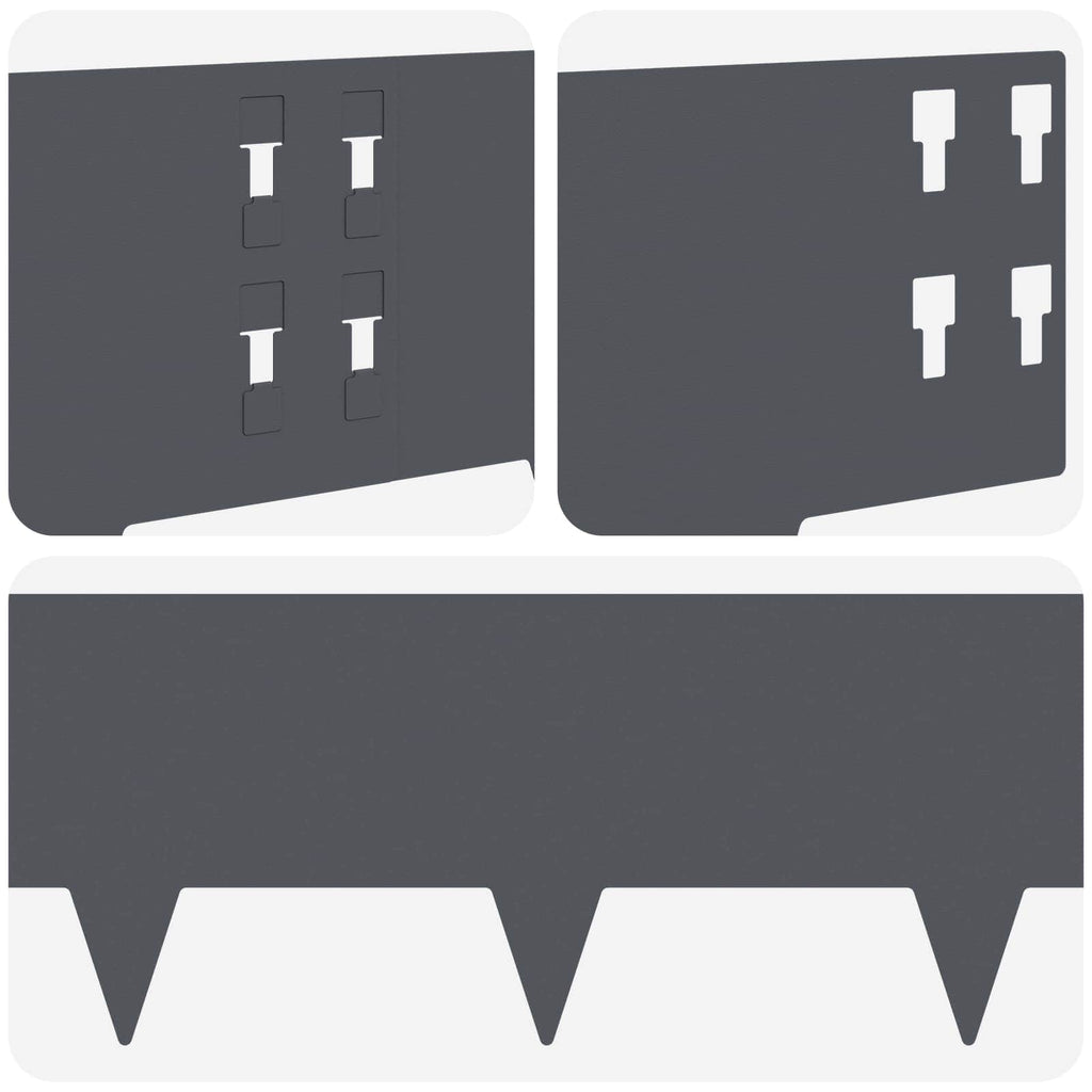 vidaXL Krawężnik do trawnika 50 pcs 100 x 20 cm Stal antracytowy