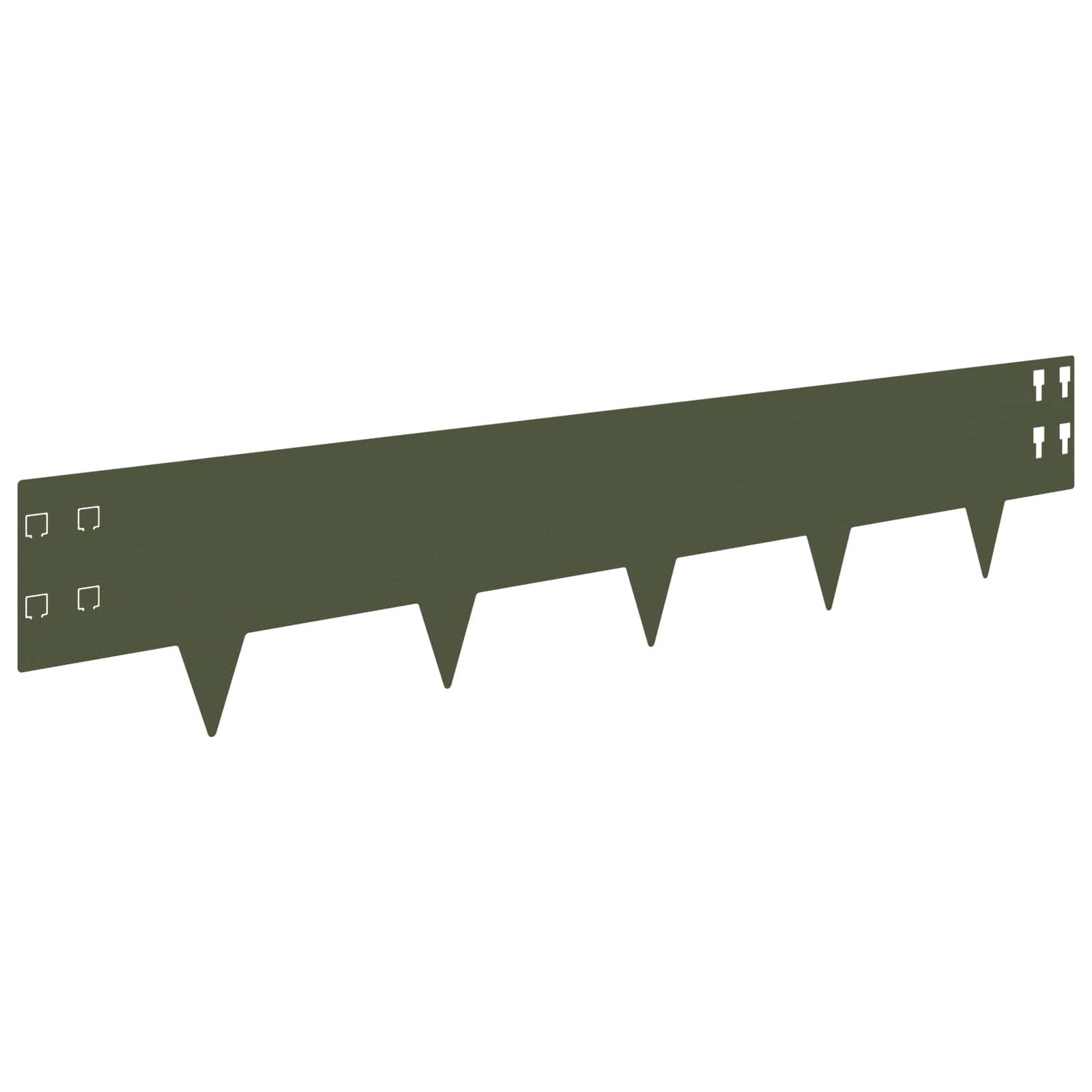 vidaXL Krawężnik do trawnika 10 pcs 100 x 20 cm Stal Oliwkowy zielony