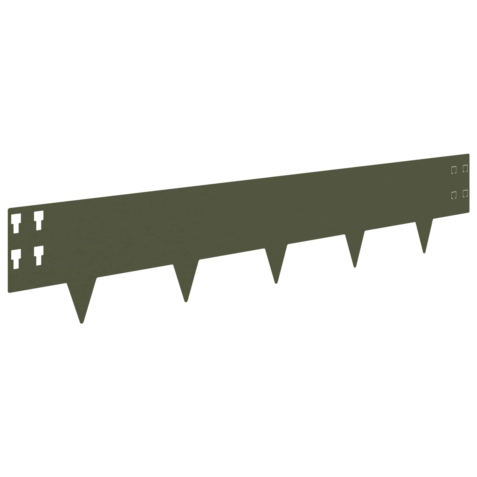 vidaXL Krawężnik do trawnika 30 pcs 100 x 20 cm Stal Oliwkowy zielony
