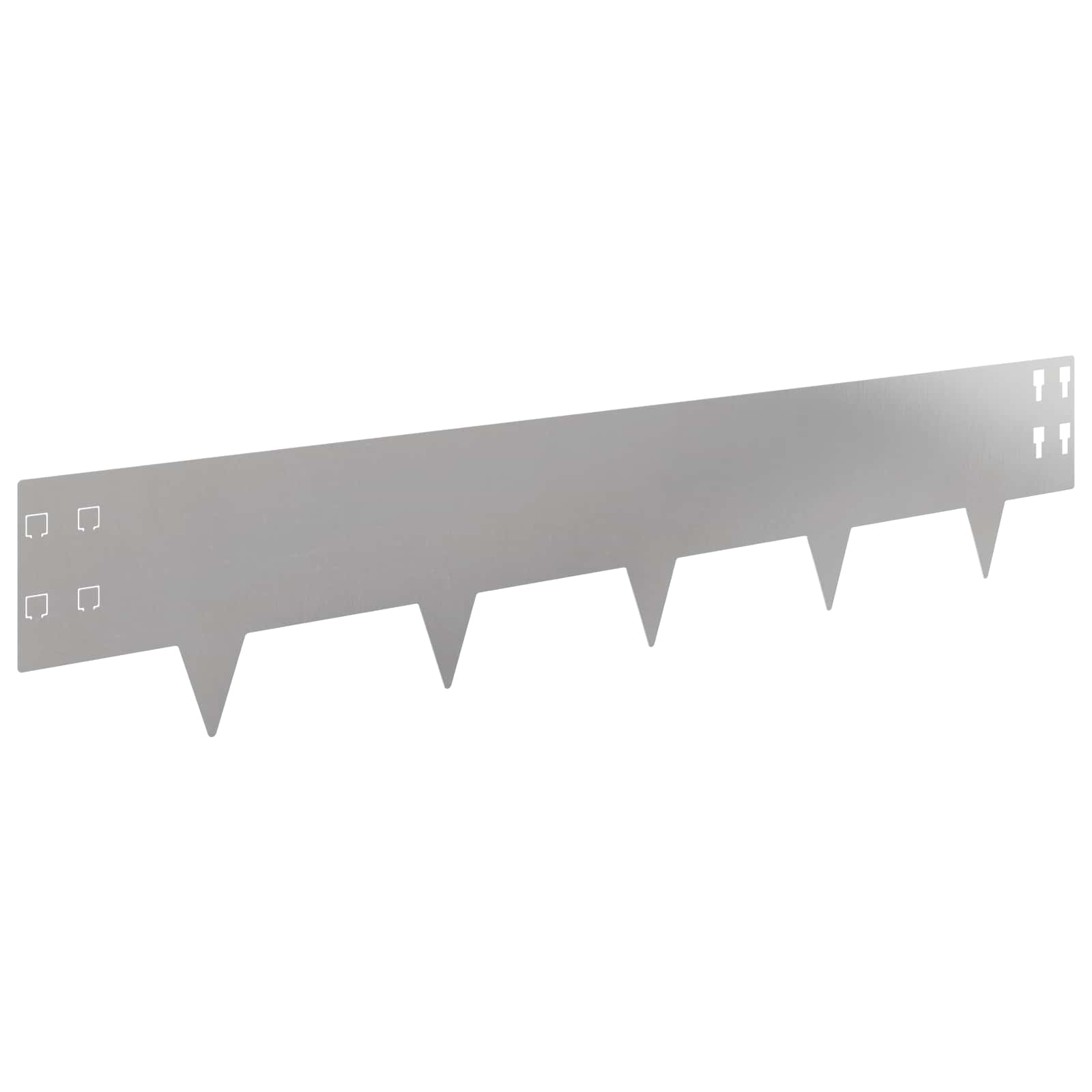vidaXL Krawężnik do trawnika 10 pcs 100 x 20 cm Stal srebrny
