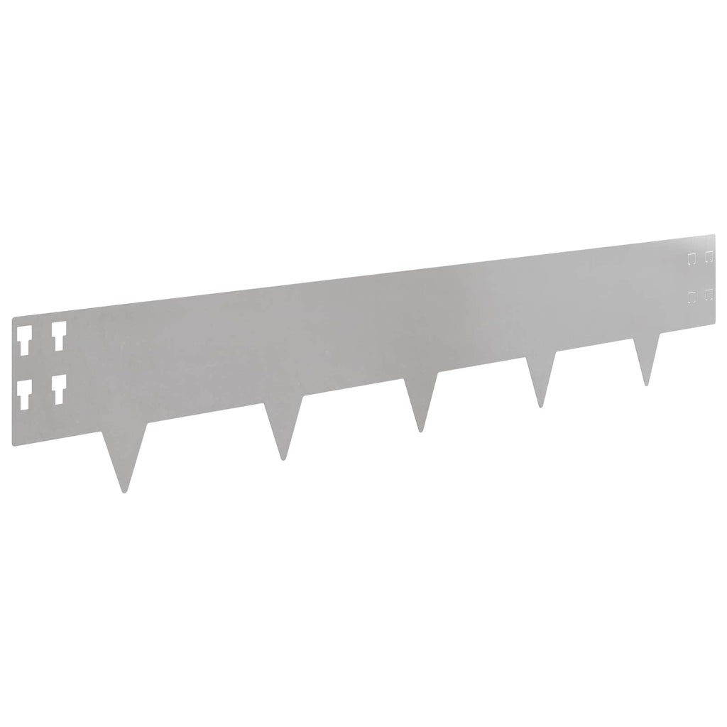 vidaXL Krawężnik do trawnika 10 pcs 100 x 20 cm Stal srebrny