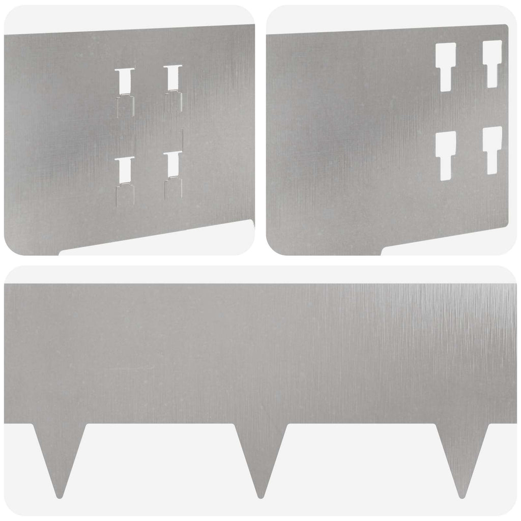 vidaXL Krawężnik do trawnika 20 pcs 100 x 20 cm Stal srebrny