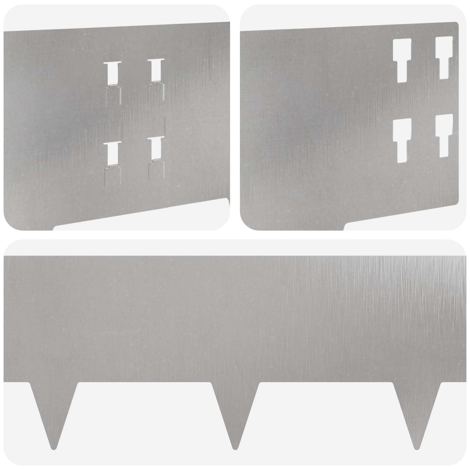 vidaXL Krawężnik do trawnika 30 pcs 100 x 20 cm Stal srebrny