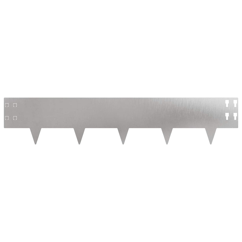 vidaXL Krawężnik do trawnika 30 pcs 100 x 20 cm Stal srebrny