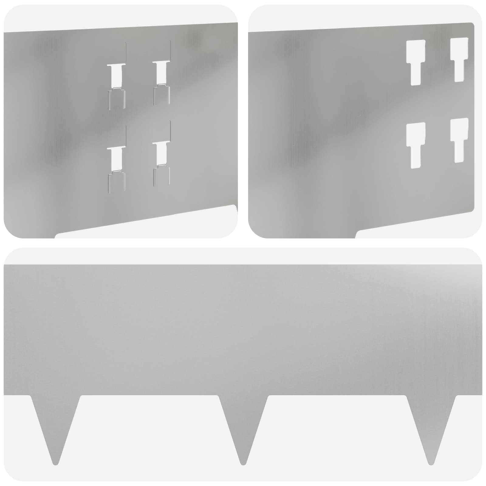 vidaXL Krawężnik do trawnika 20 pcs 100 x 20 cm Stal srebrny