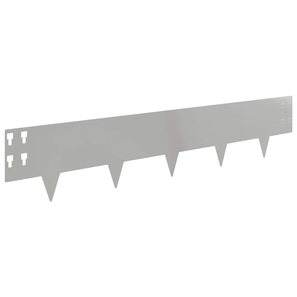 vidaXL Krawężnik do trawnika 20 pcs 100 x 20 cm Stal srebrny
