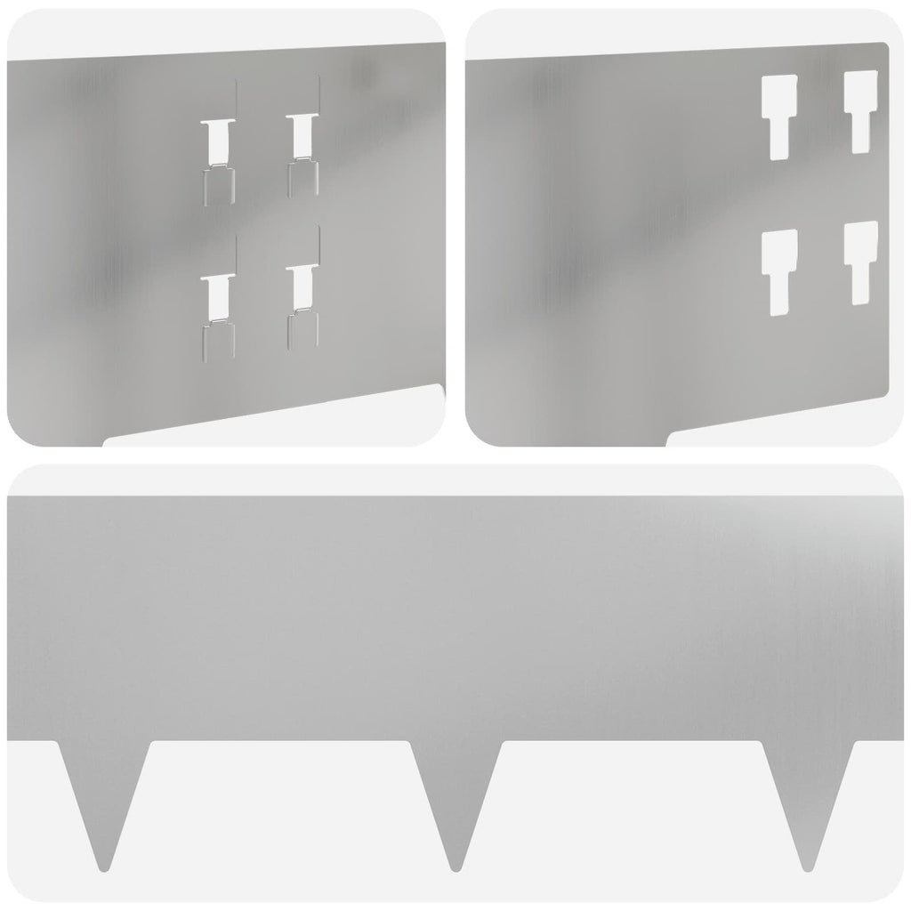 vidaXL Krawężnik do trawnika 50 pcs 100 x 20 cm Stal srebrny