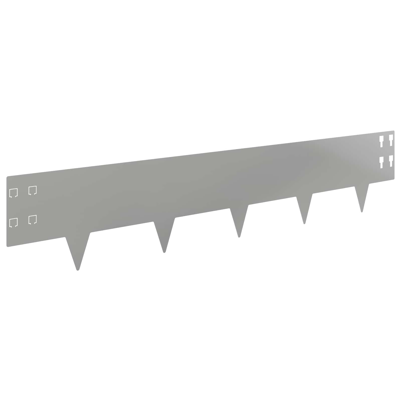 vidaXL Krawężnik do trawnika 50 pcs 100 x 20 cm Stal srebrny