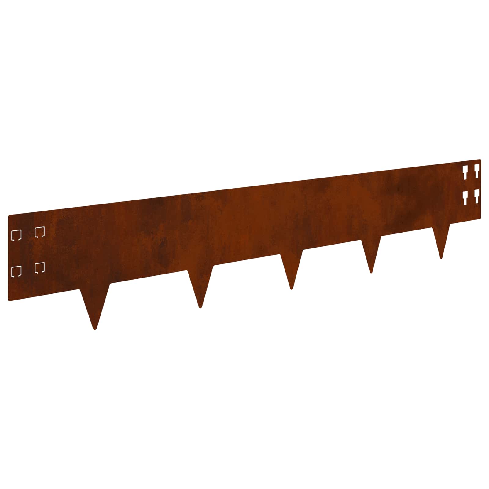 vidaXL Krawężnik do trawnika 20 pcs 100 x 20 cm Stal Rdzawy