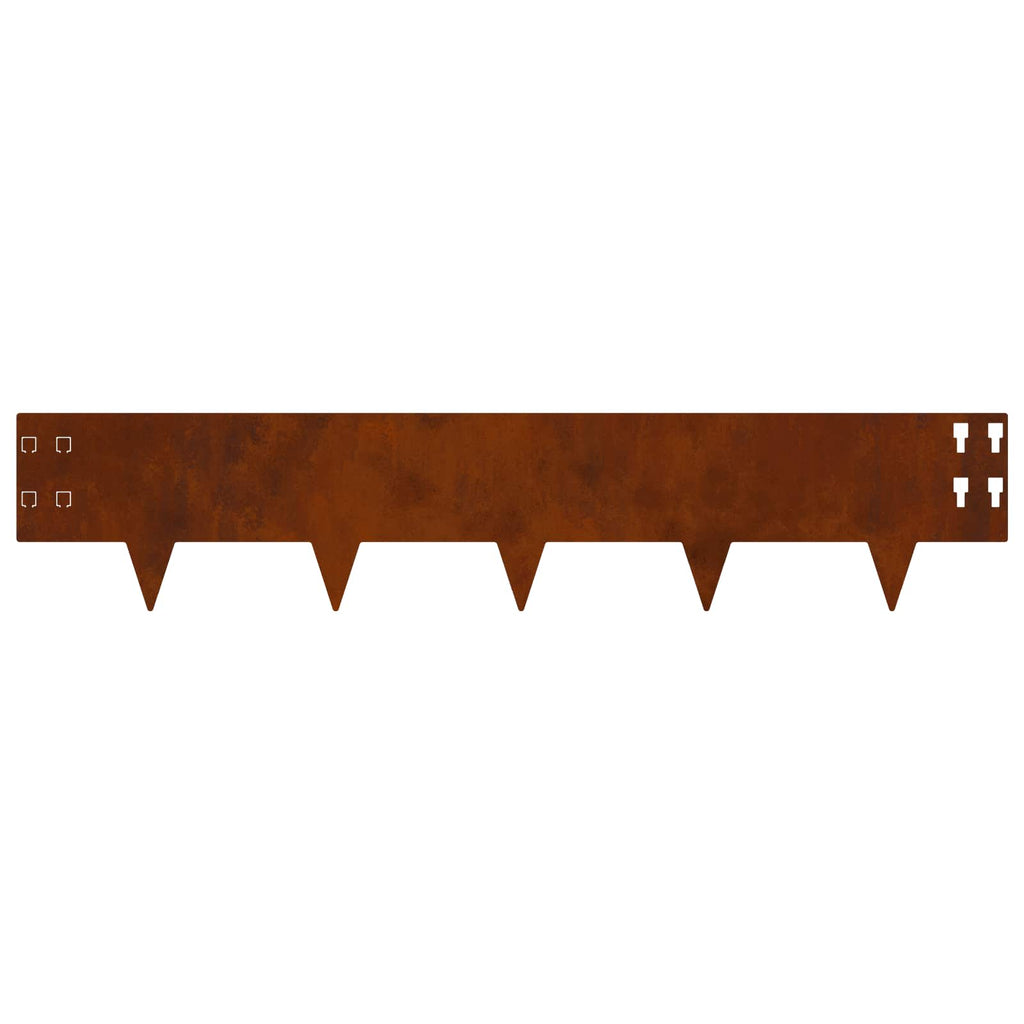 vidaXL Krawężnik do trawnika 30 pcs 100 x 20 cm Stal Rdzawy