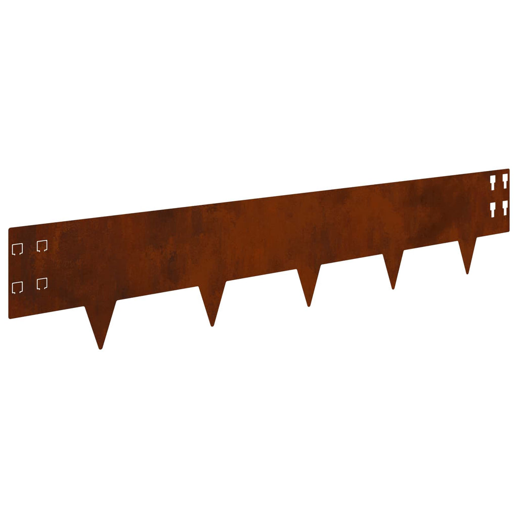 vidaXL Krawężnik do trawnika 50 pcs 100 x 20 cm Stal Rdzawy